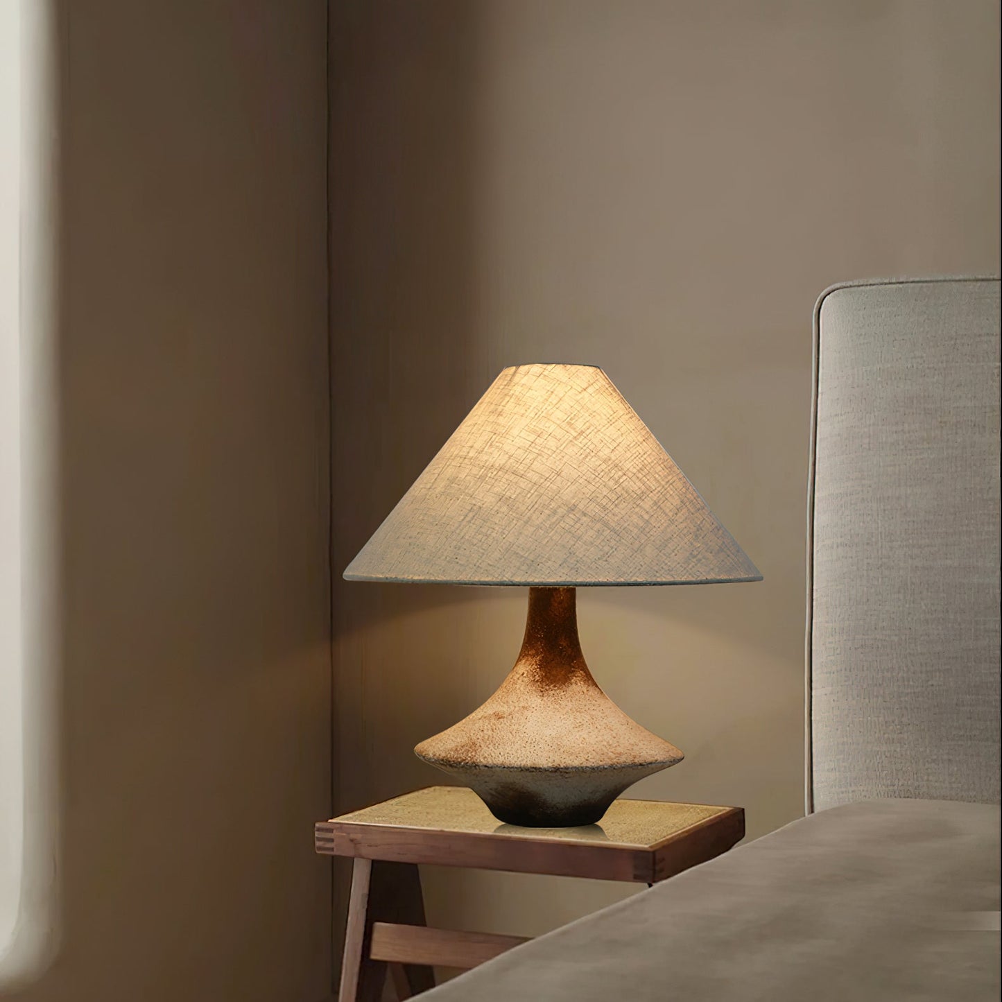 Napa Valley Table Lamp | Metal Ceramic Fabric | Beige