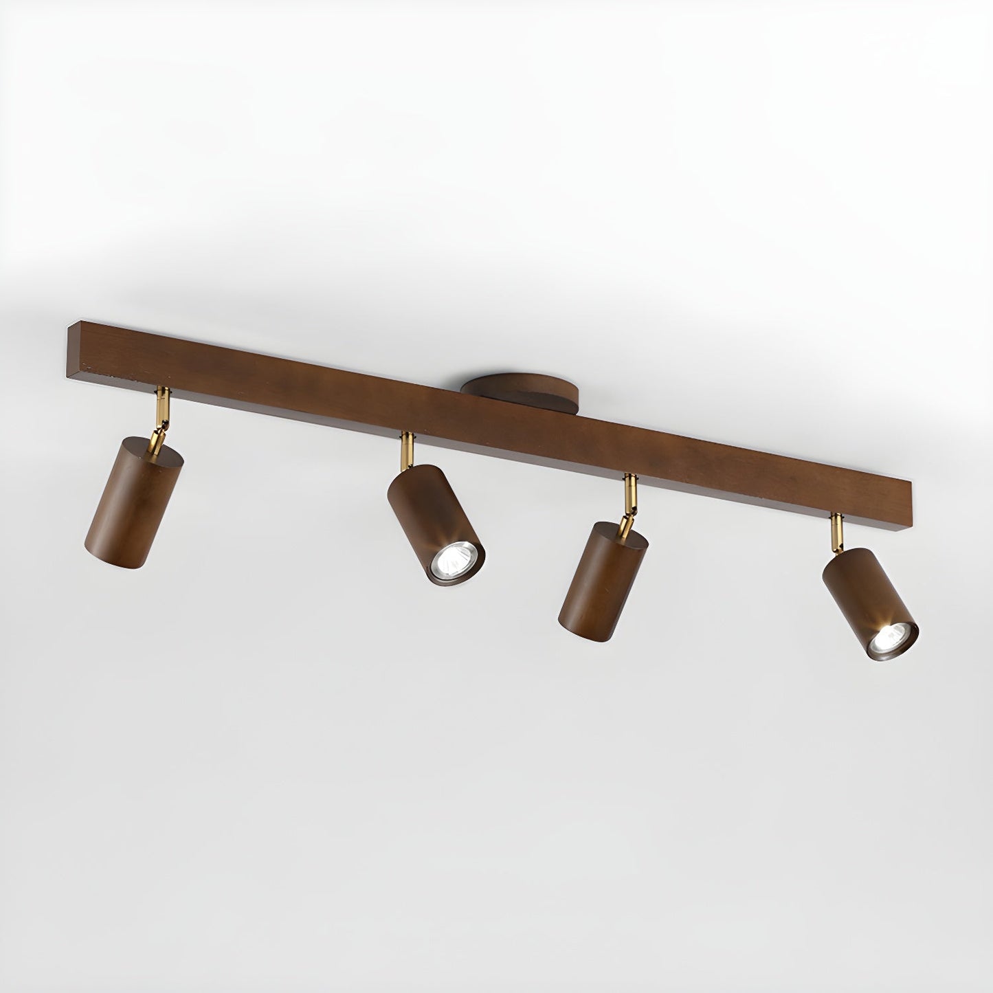 Natural Wood Beam Spotlight | Walnut Finish | 2 to 5 Heads Available
