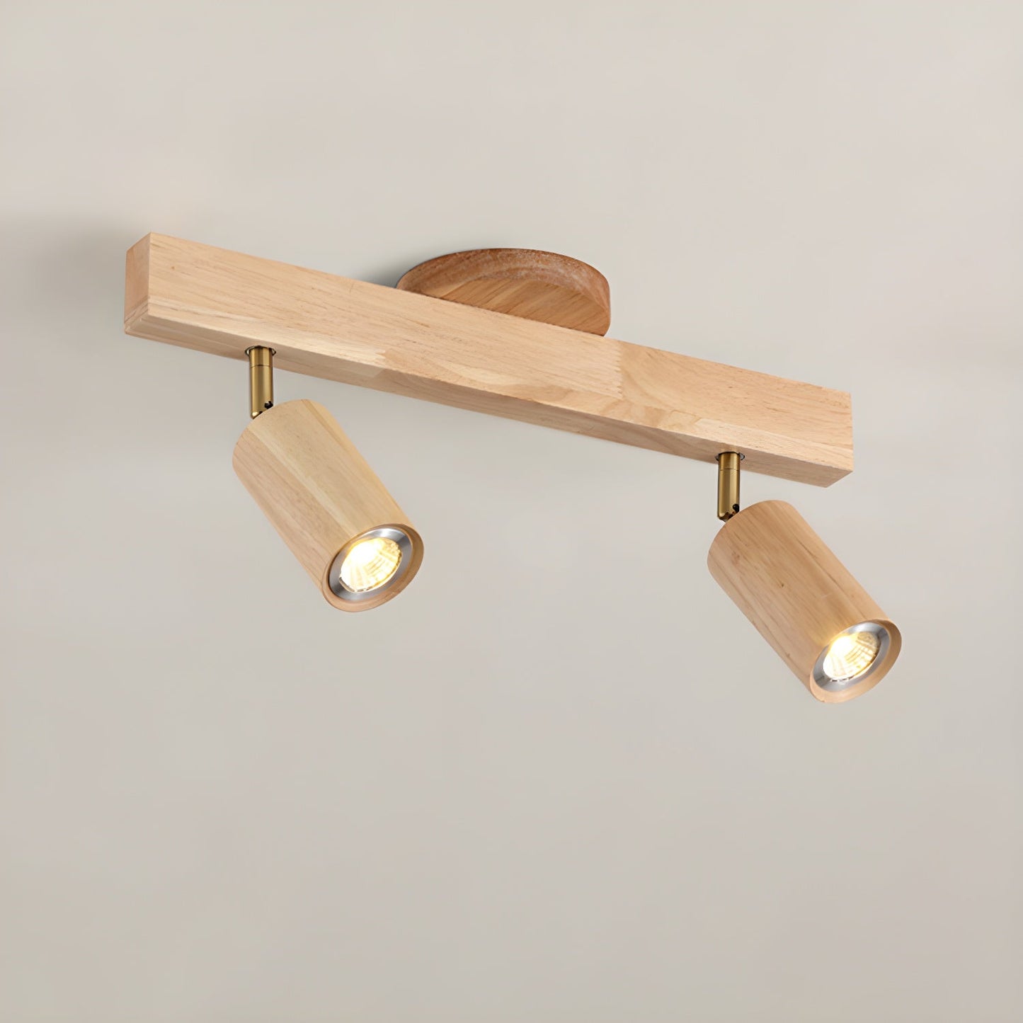 Natural Wood Beam Spotlight | Walnut Finish | 2 to 5 Heads Available
