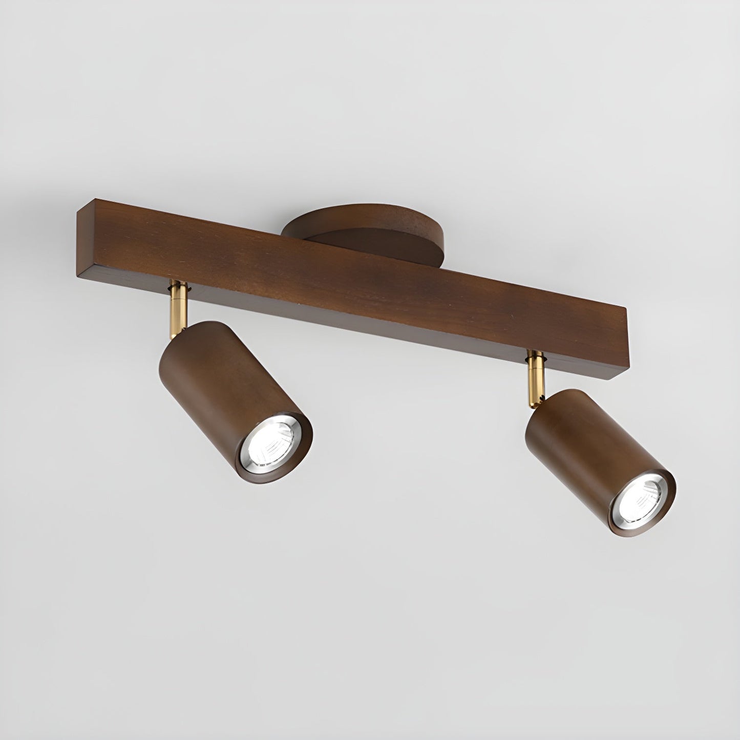 Natural Wood Beam Spotlight | Walnut Finish | 2 to 5 Heads Available