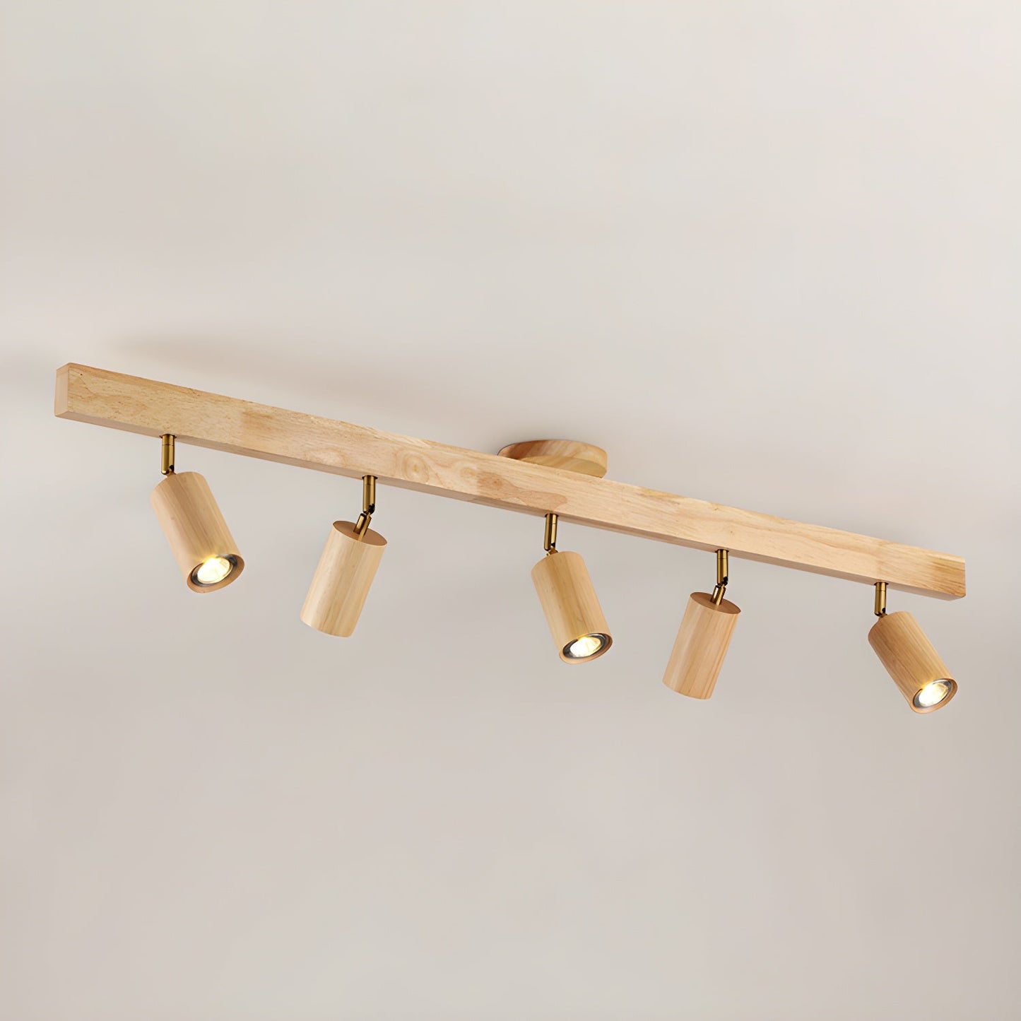 Natural Wood Beam Spotlight | Walnut Finish | 2 to 5 Heads Available