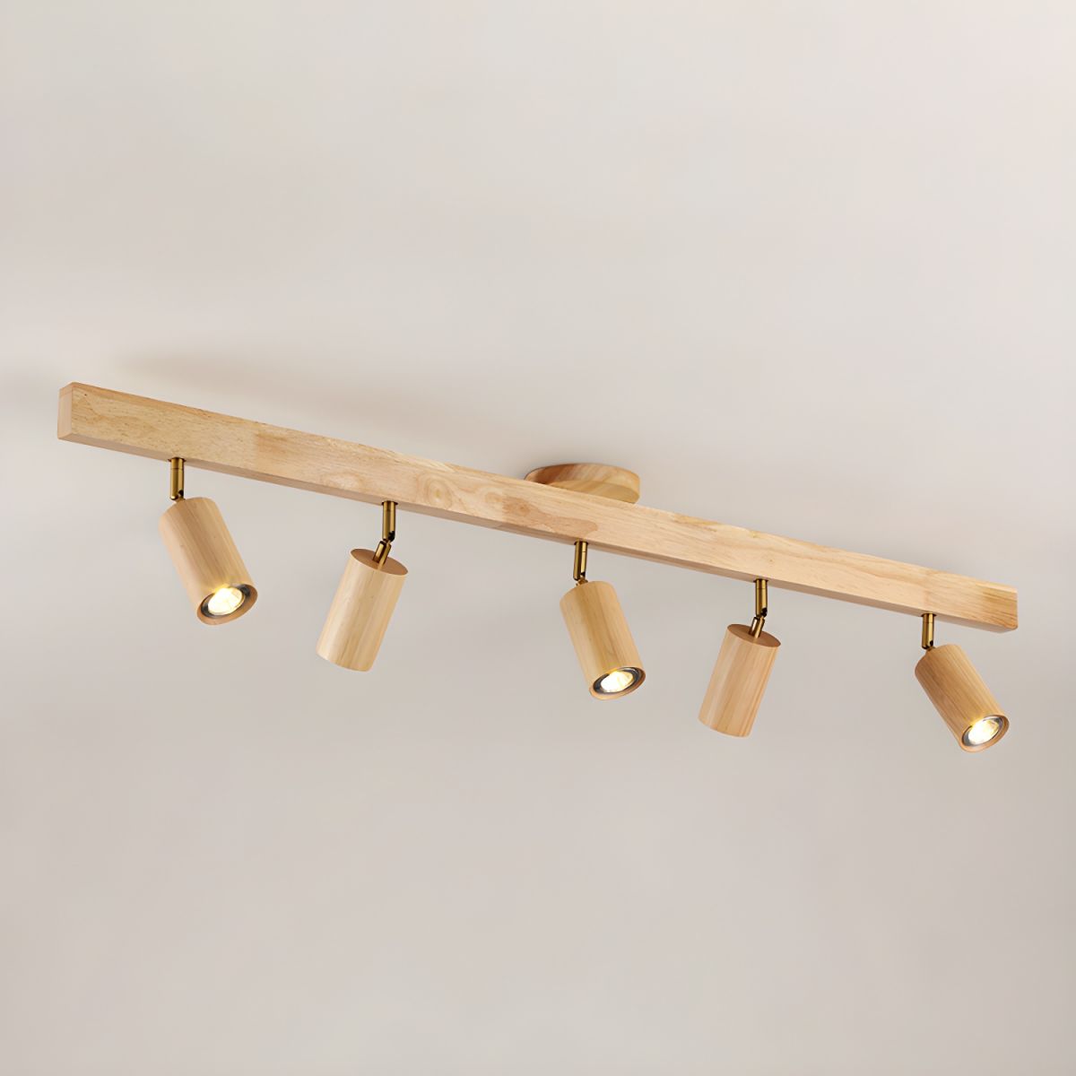 Natural Wood Beam Spotlight | Walnut Finish | 2 to 5 Heads Available