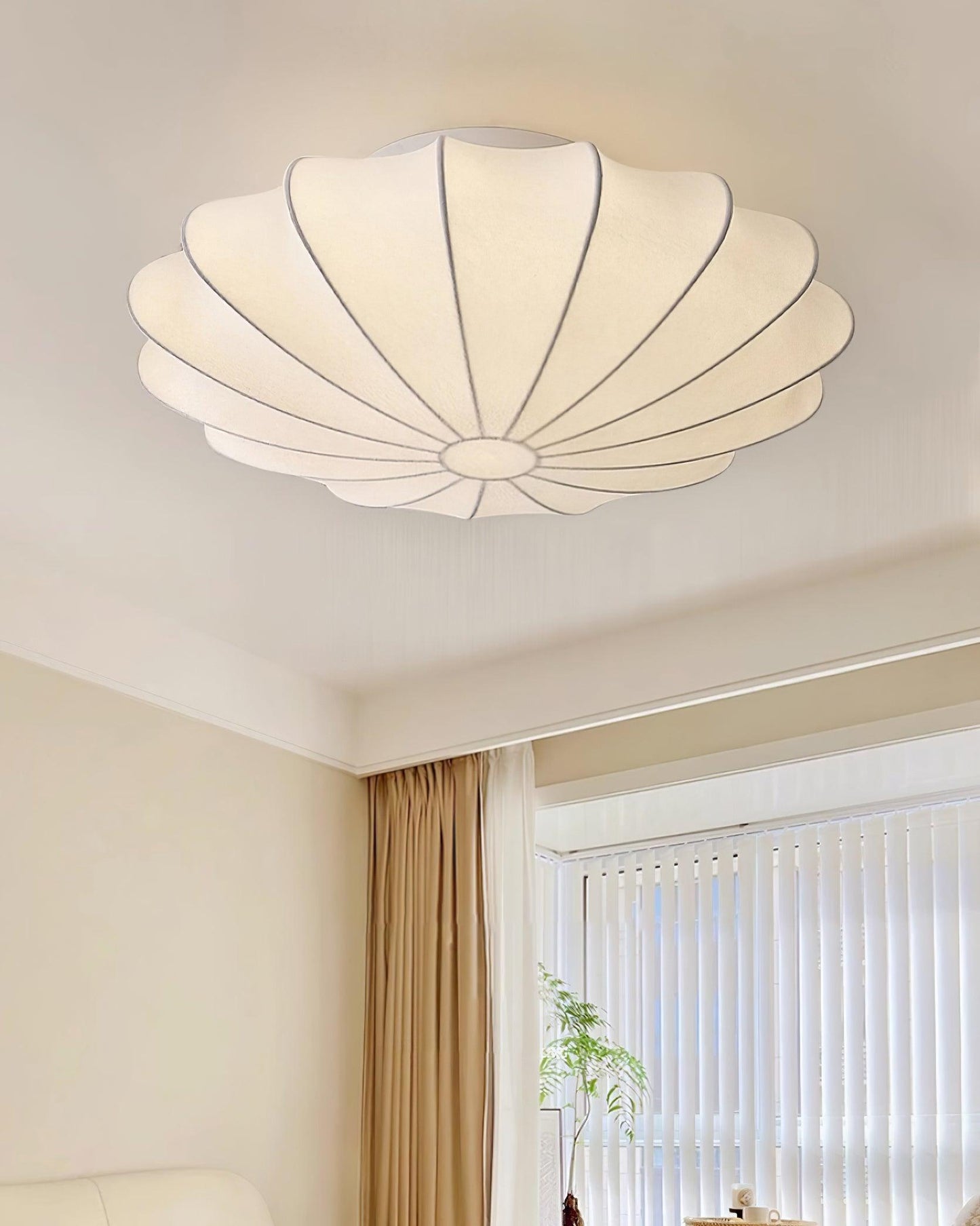 Nelson Bubble Ceiling Lamp | White Metal & Silk | Multiple Size Options