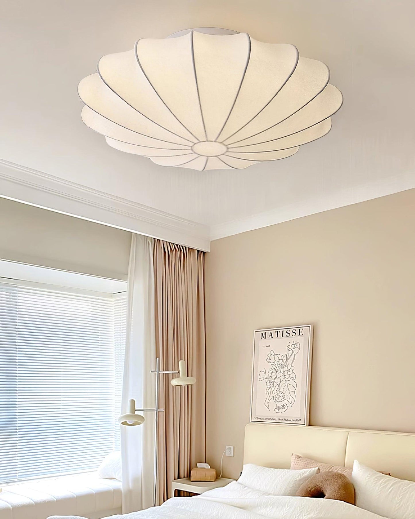 Nelson Bubble Ceiling Lamp | White Metal & Silk | Multiple Size Options
