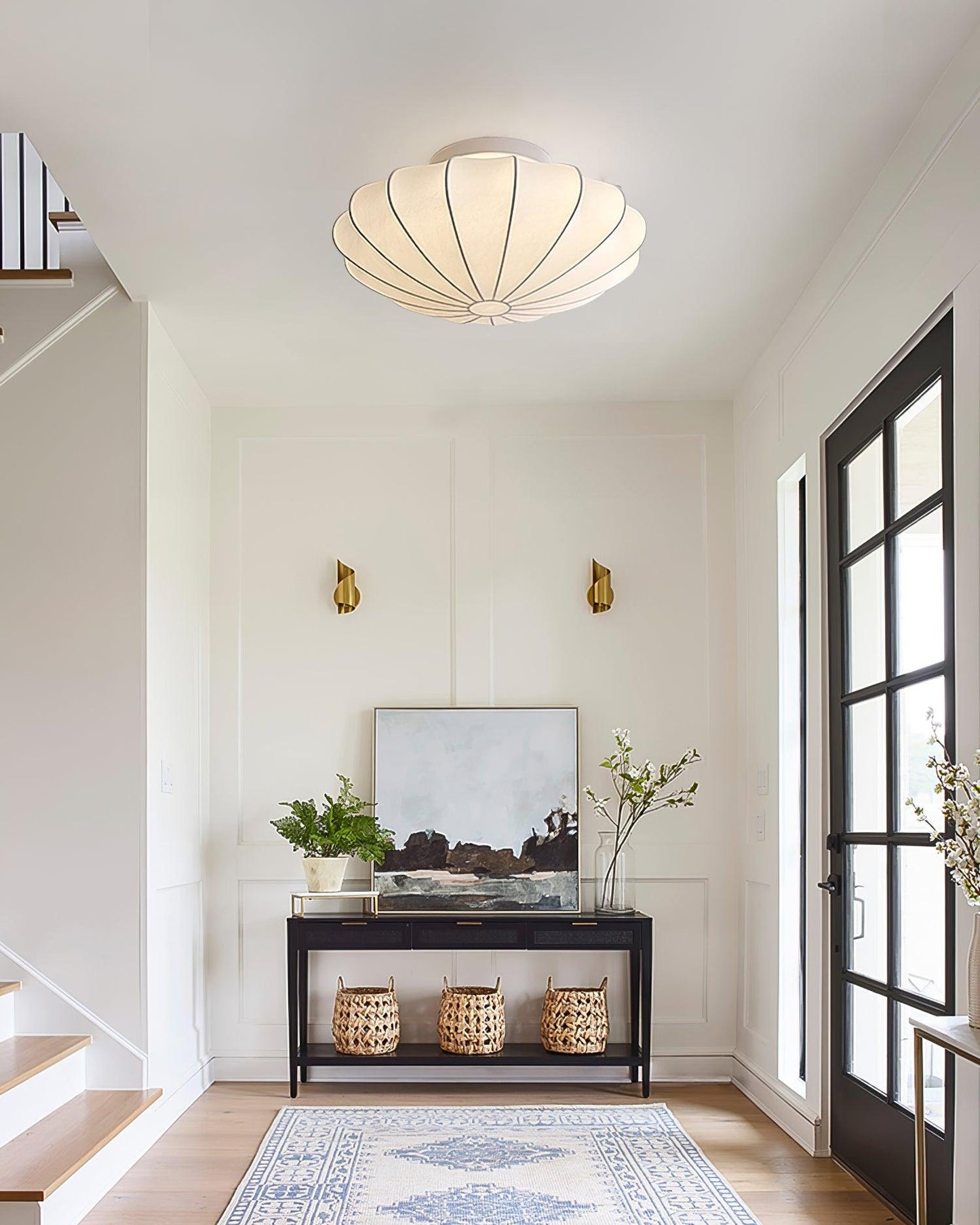 Nelson Bubble Ceiling Lamp | White Metal & Silk | Multiple Size Options