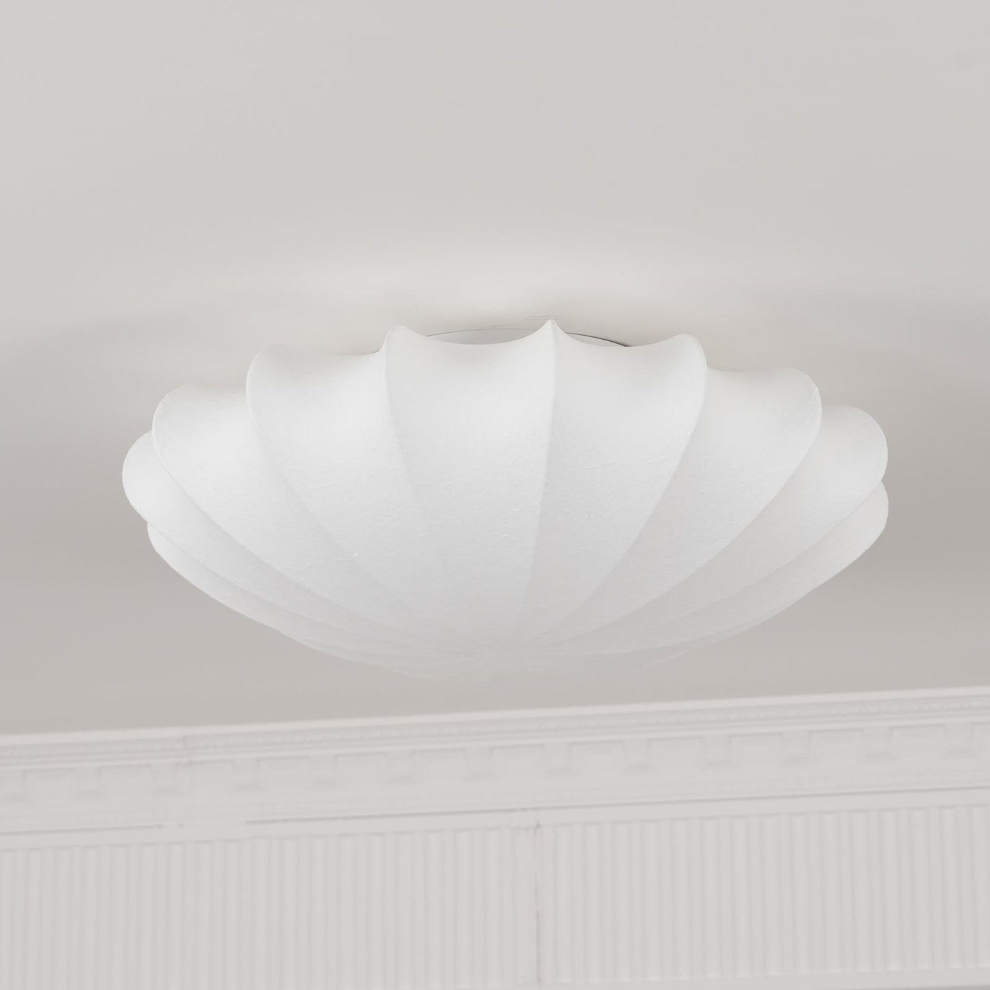 Nelson Bubble Ceiling Lamp | White Metal & Silk | Multiple Size Options