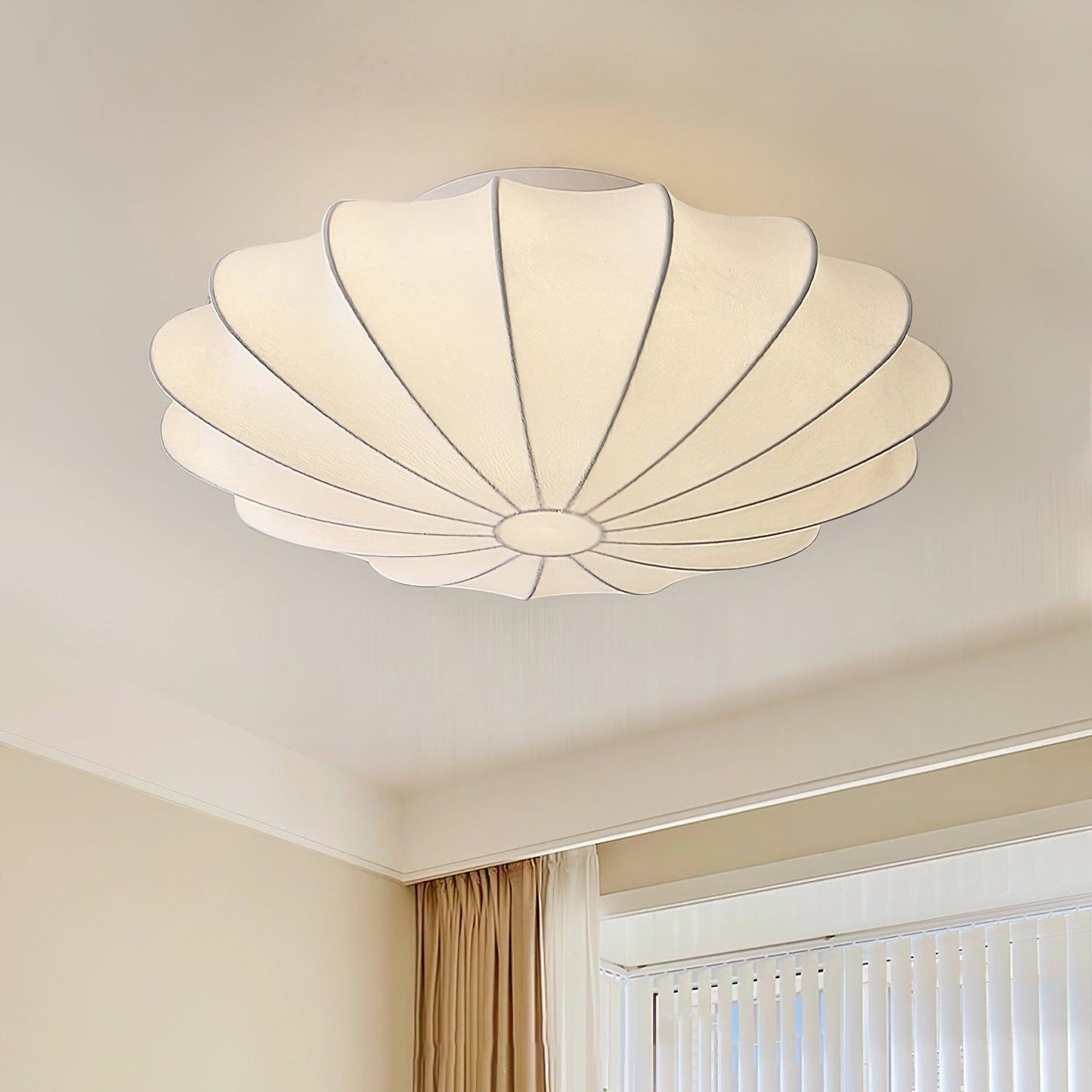 Nelson Bubble Ceiling Lamp | White Metal & Silk | Multiple Size Options