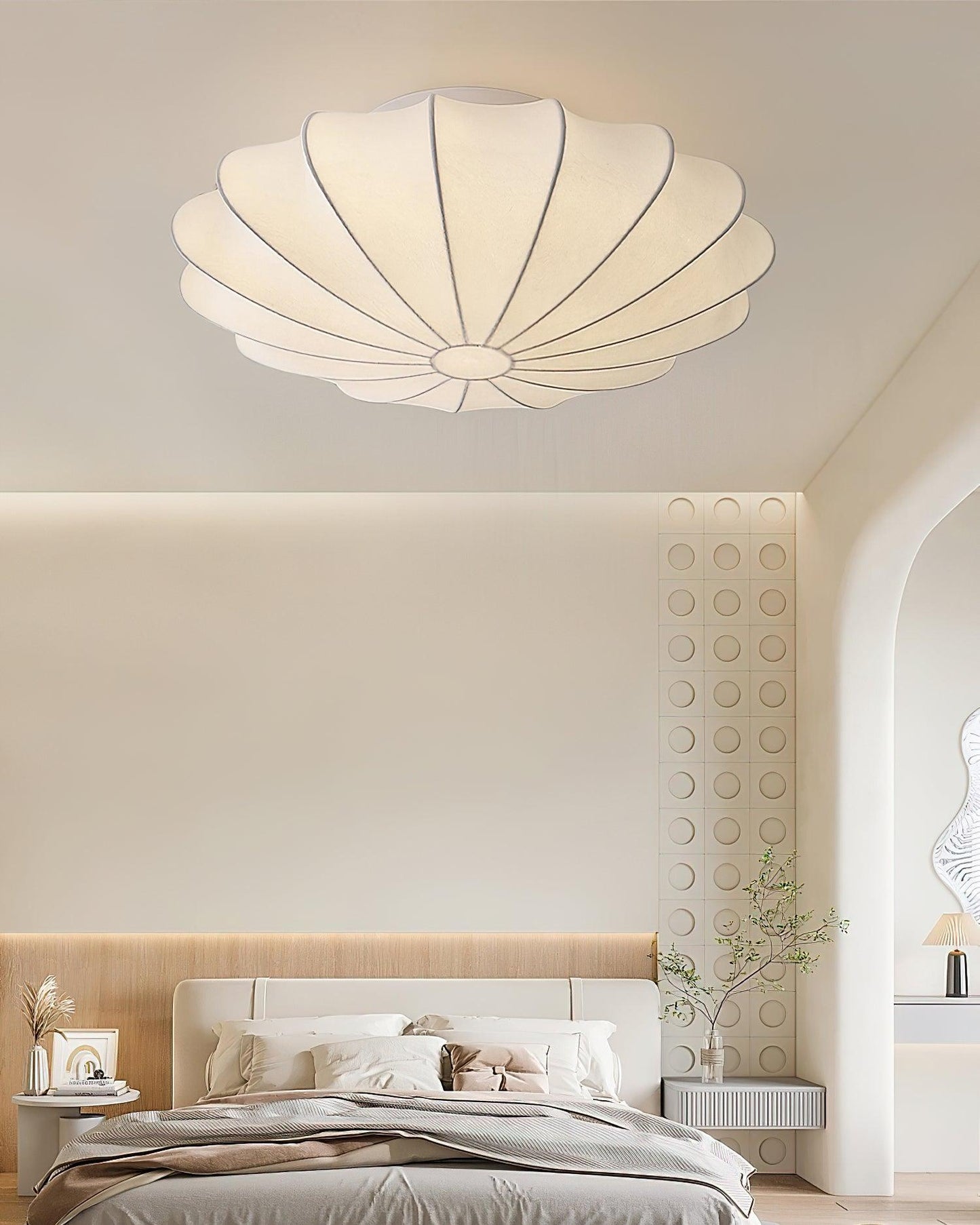 Nelson Bubble Ceiling Lamp | White Metal & Silk | Multiple Size Options