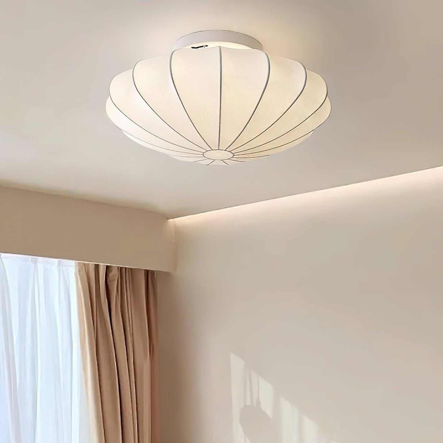 Nelson Bubble Ceiling Lamp | White Metal & Silk | Multiple Size Options