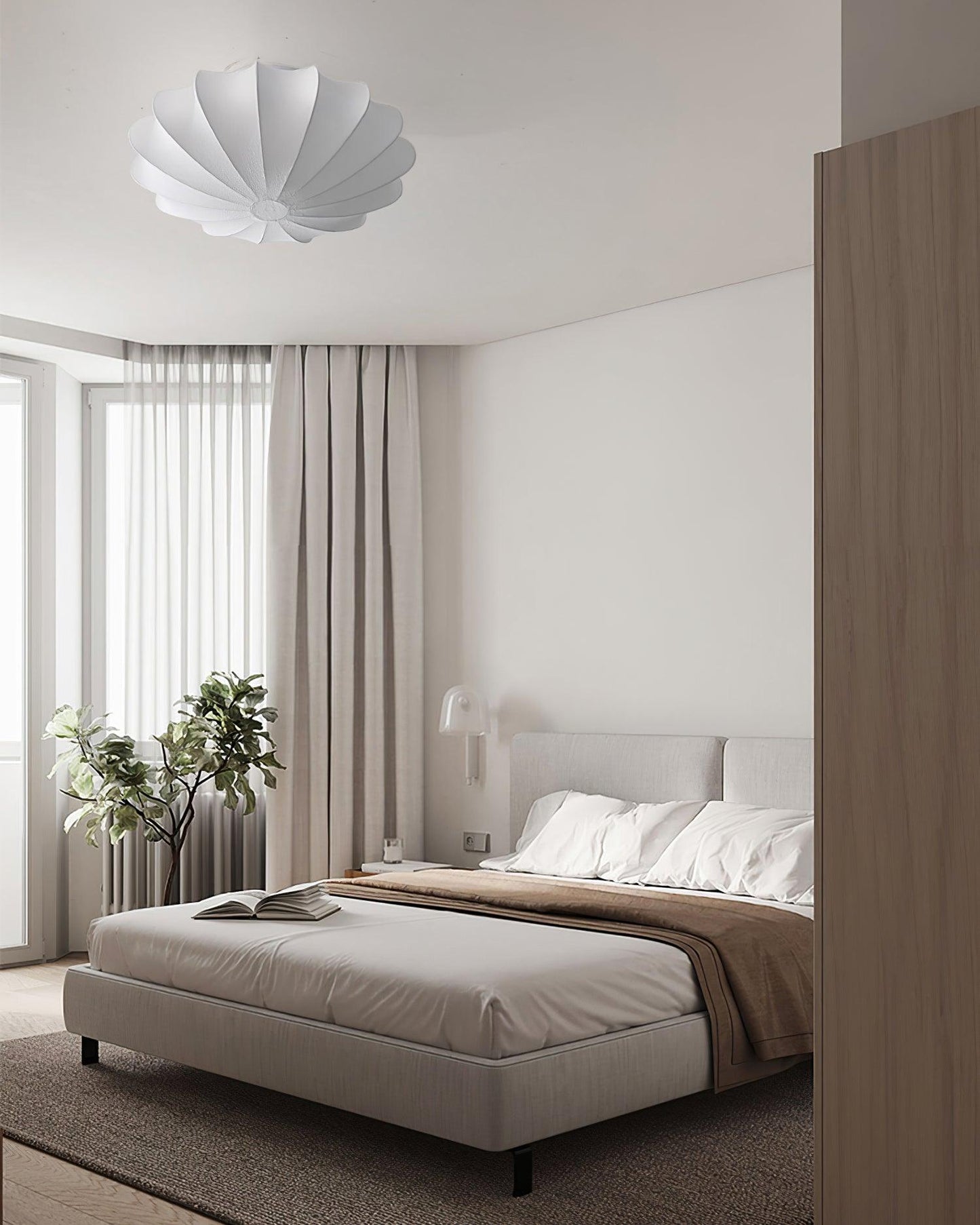 Nelson Bubble Ceiling Lamp | White Metal & Silk | Multiple Size Options
