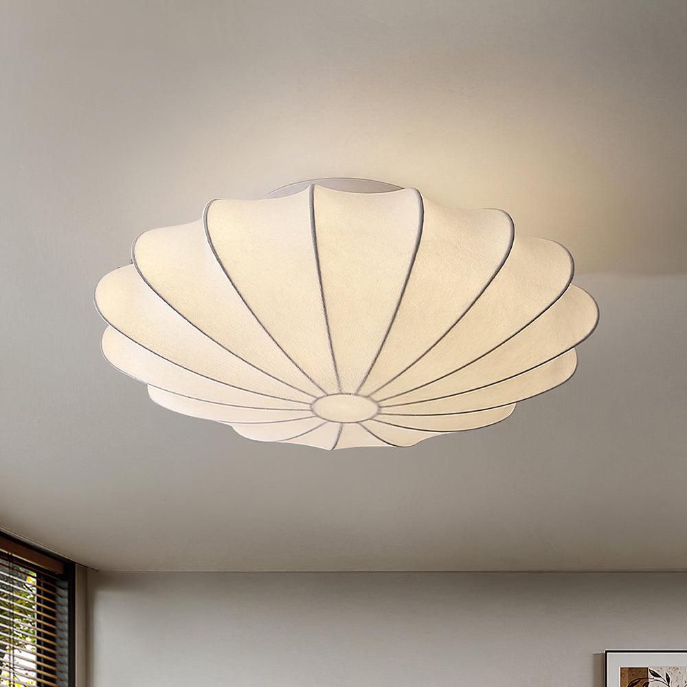 Nelson Bubble Ceiling Lamp | White Metal & Silk | Multiple Size Options