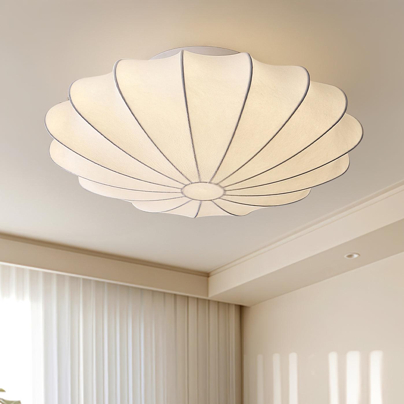 Nelson Bubble Ceiling Lamp | White Metal & Silk | Multiple Size Options