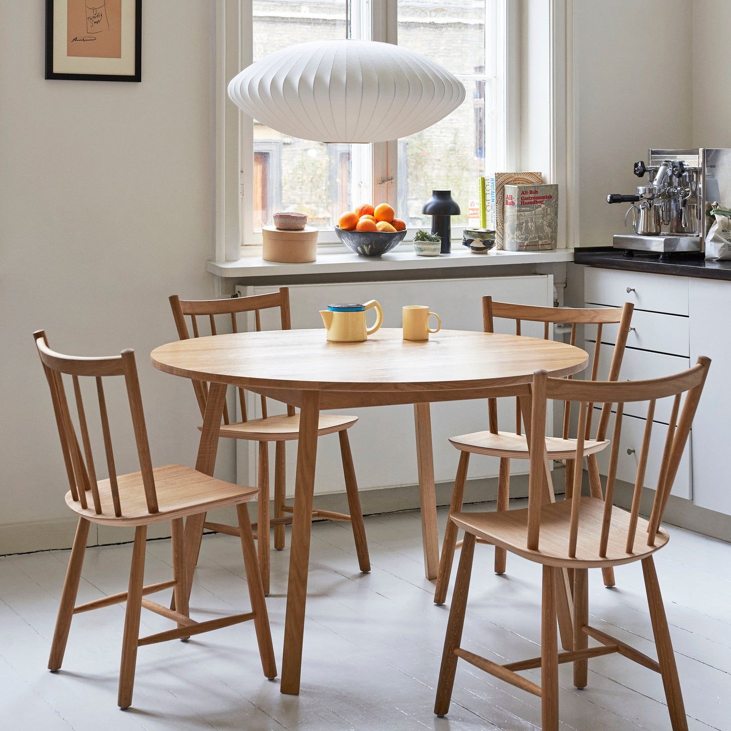 Nelson Bubble Pendant Lamp | Mulberry Silk & Steel | White
