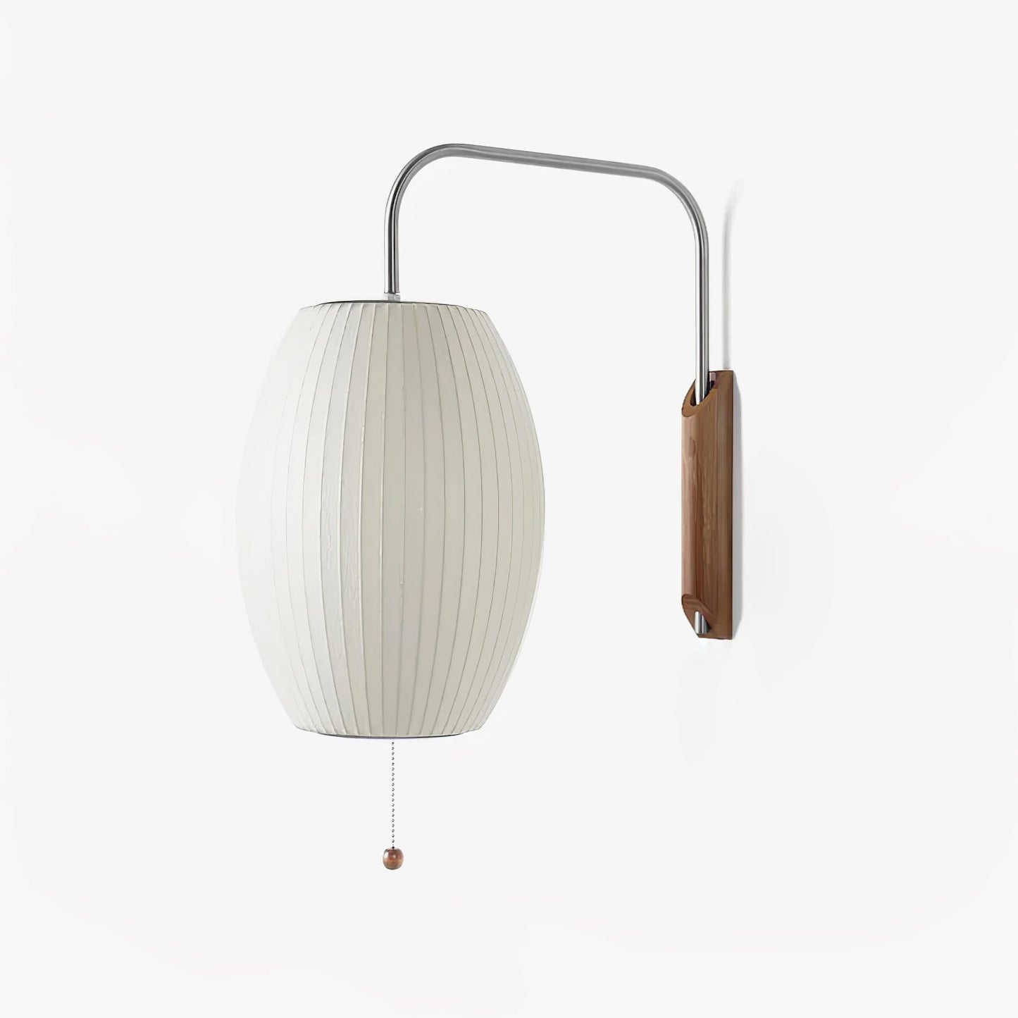 Nelson Bubble Wall Lamp | Polymer, Steel, Walnut, Metal | Chrome & Walnut