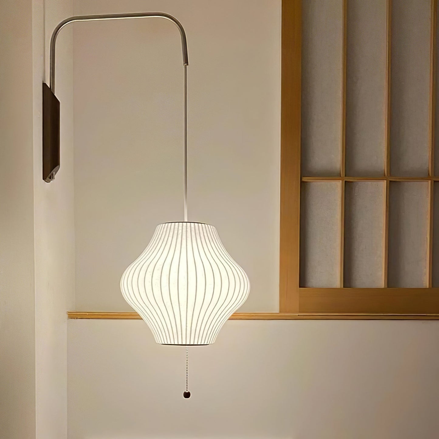 Nelson Bubble Wall Lamp | Polymer, Steel, Walnut, Metal | Chrome & Walnut
