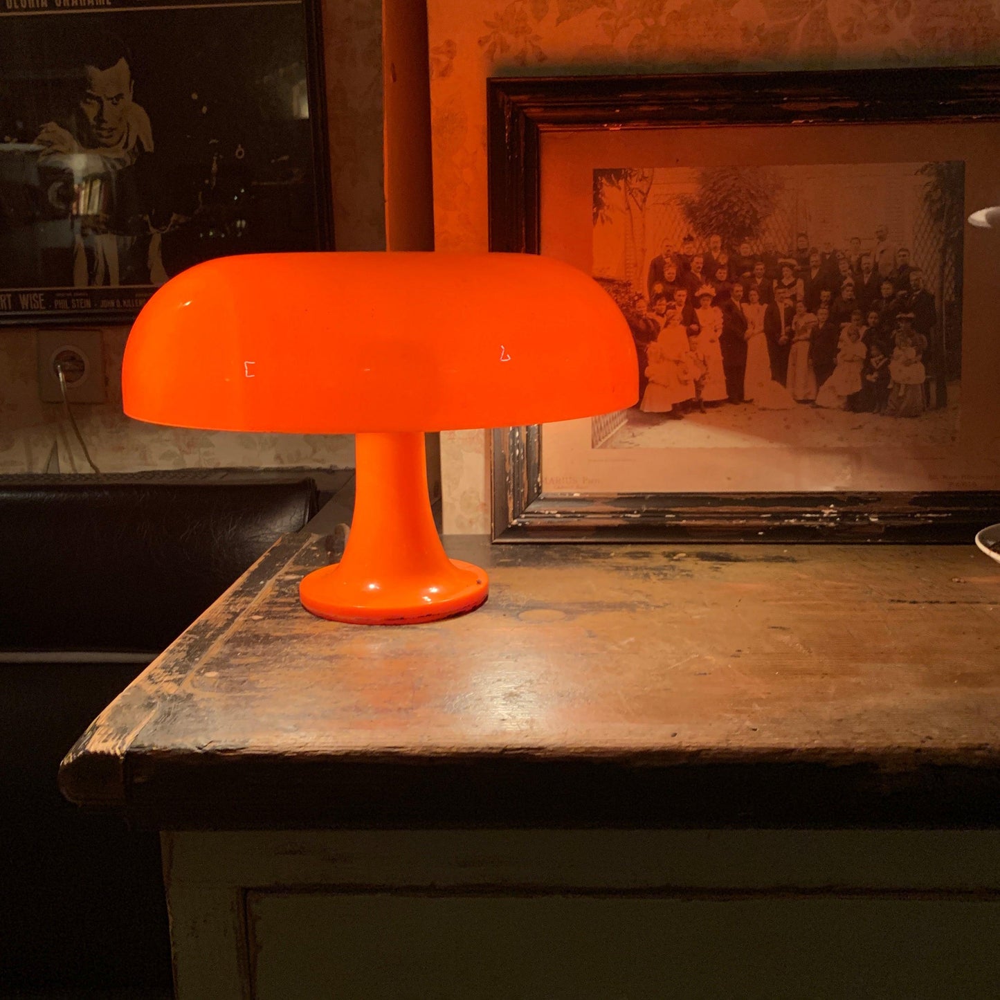 Mushroom Table Lamp | ABS Thermoplastic | Orange & White