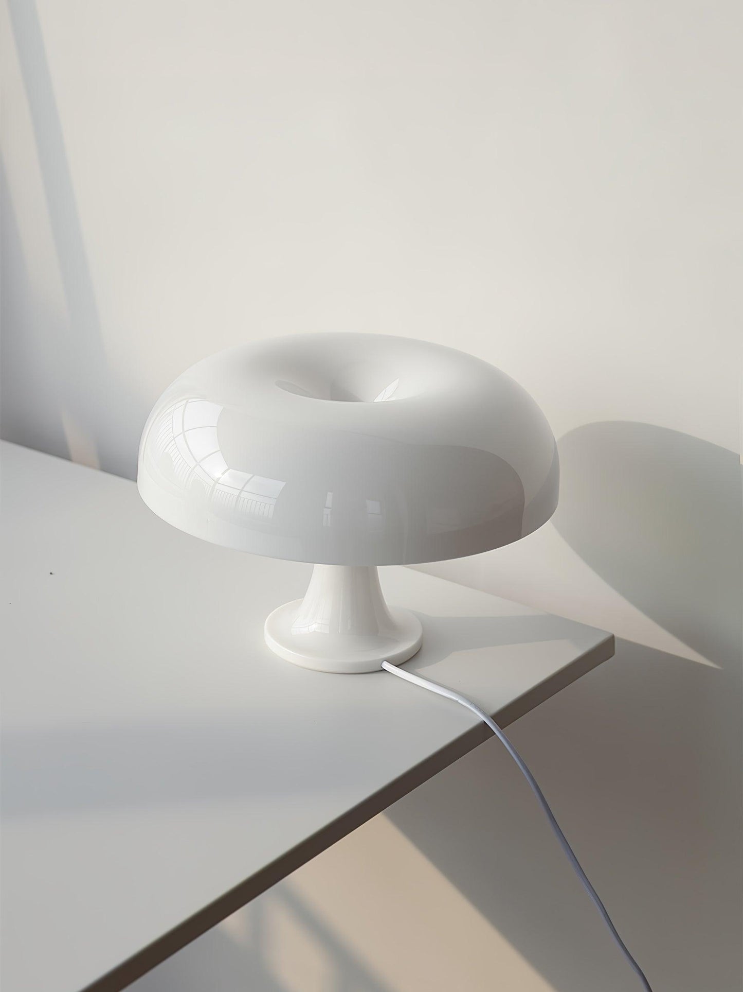 Mushroom Table Lamp | ABS Thermoplastic | Orange & White