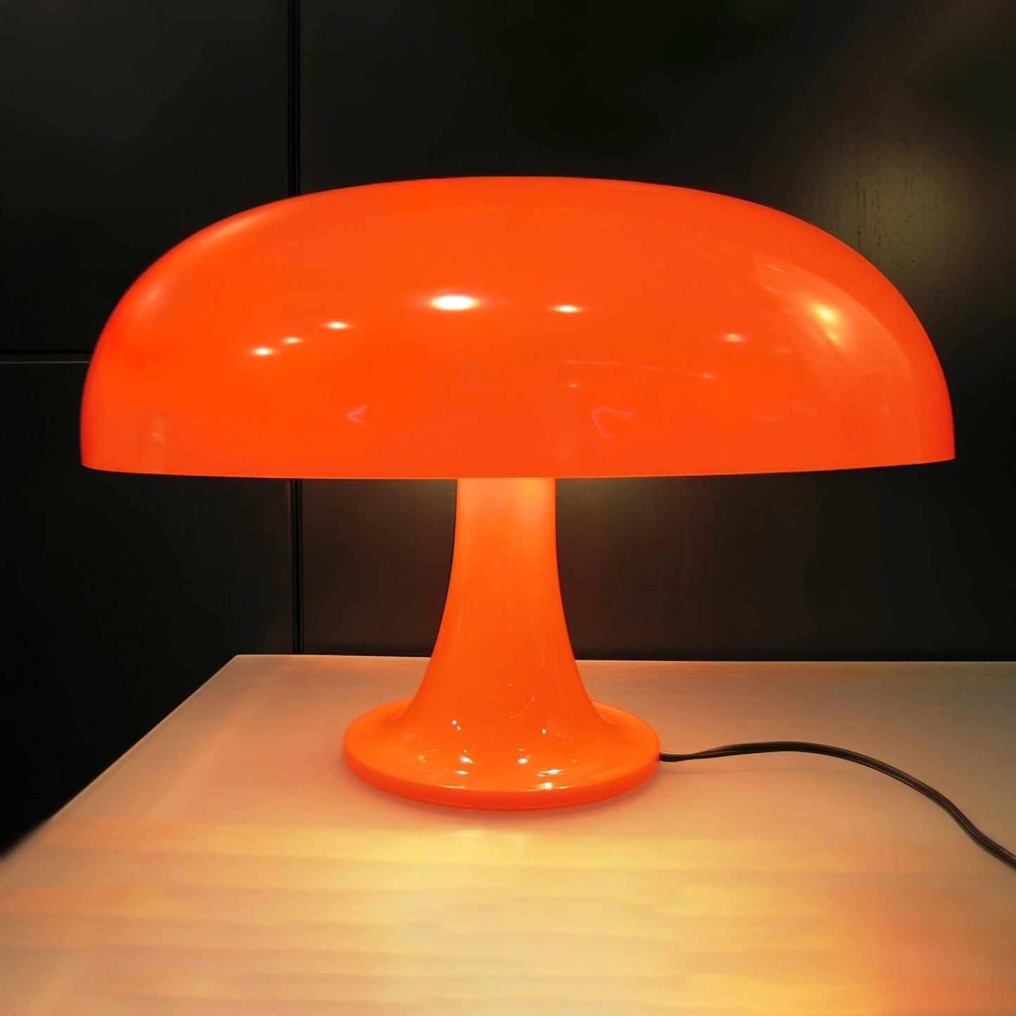 Mushroom Table Lamp | ABS Thermoplastic | Orange & White