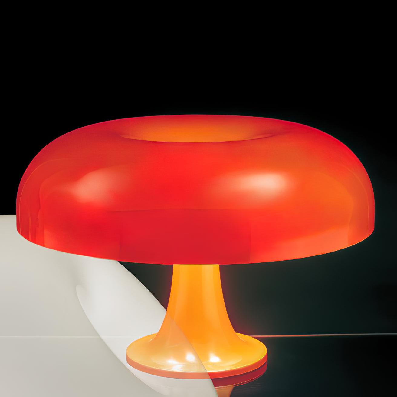 Mushroom Table Lamp | ABS Thermoplastic | Orange & White