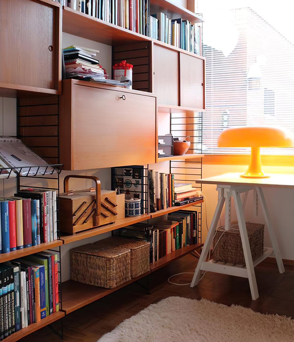 Mushroom Table Lamp | ABS Thermoplastic | Orange & White