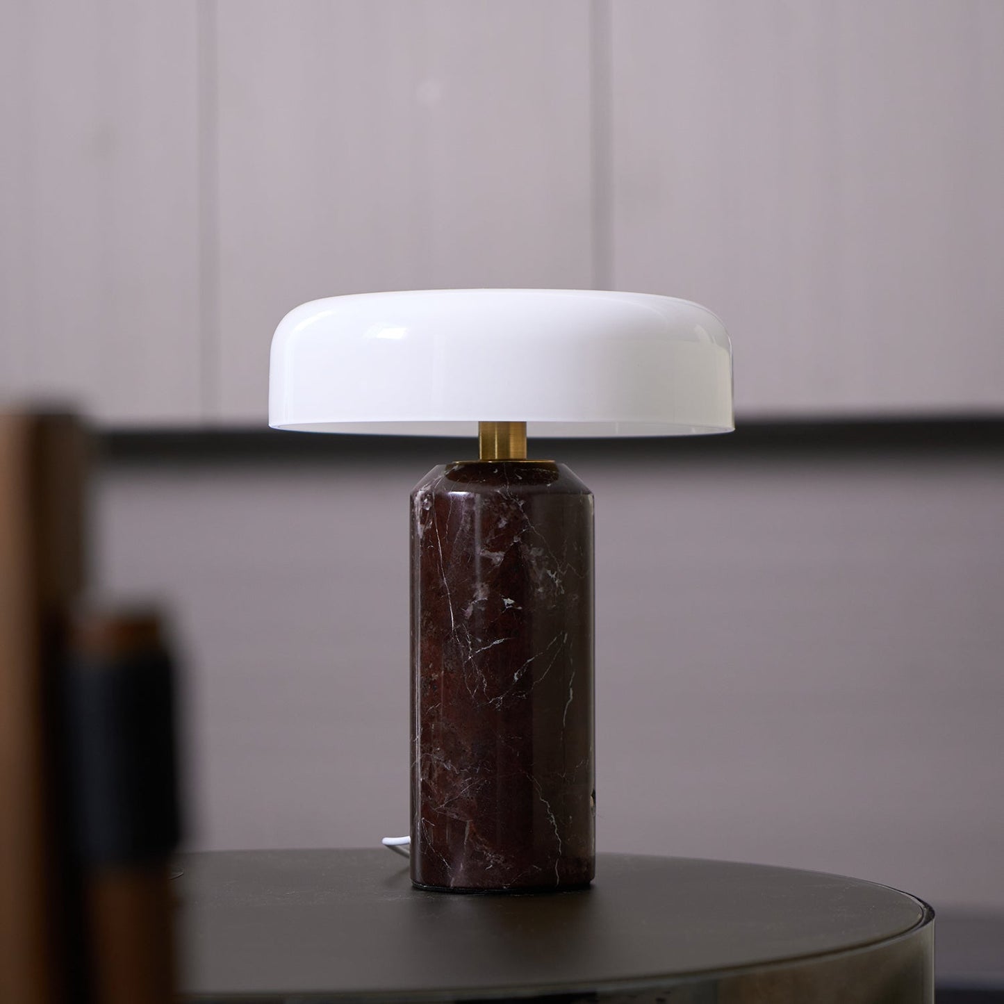 Lunara Marble Table Lamp | Marble & Glass | Black/White/Brown