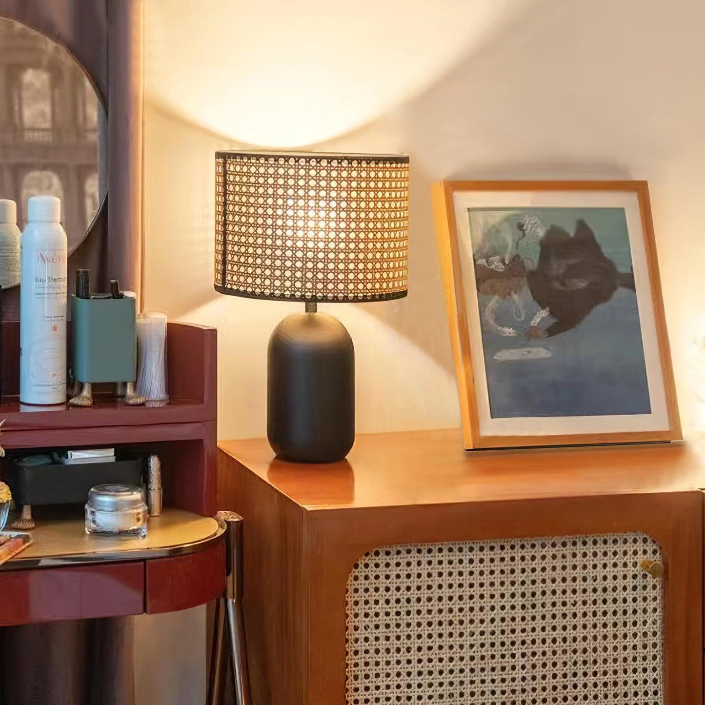 Nico Table Lamp | Bamboo & Iron | Black