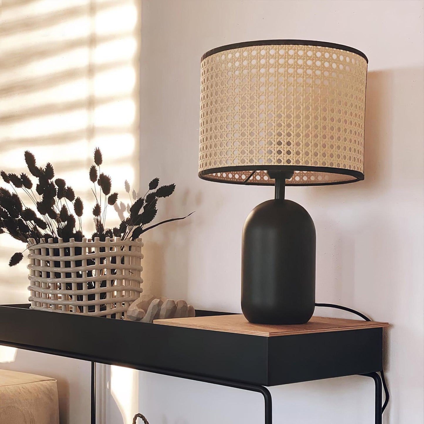 Nico Table Lamp | Bamboo & Iron | Black