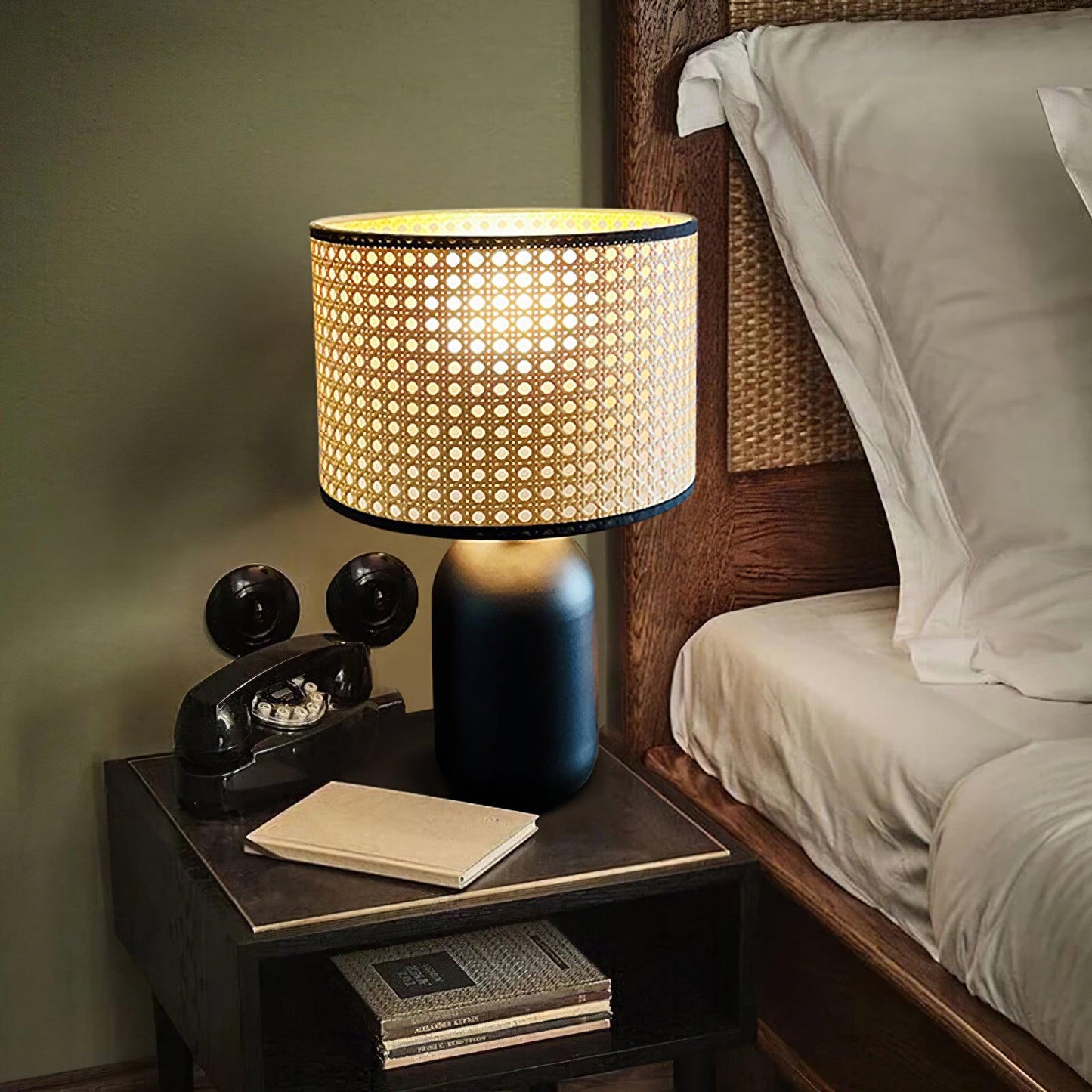 Nico Table Lamp | Bamboo & Iron | Black