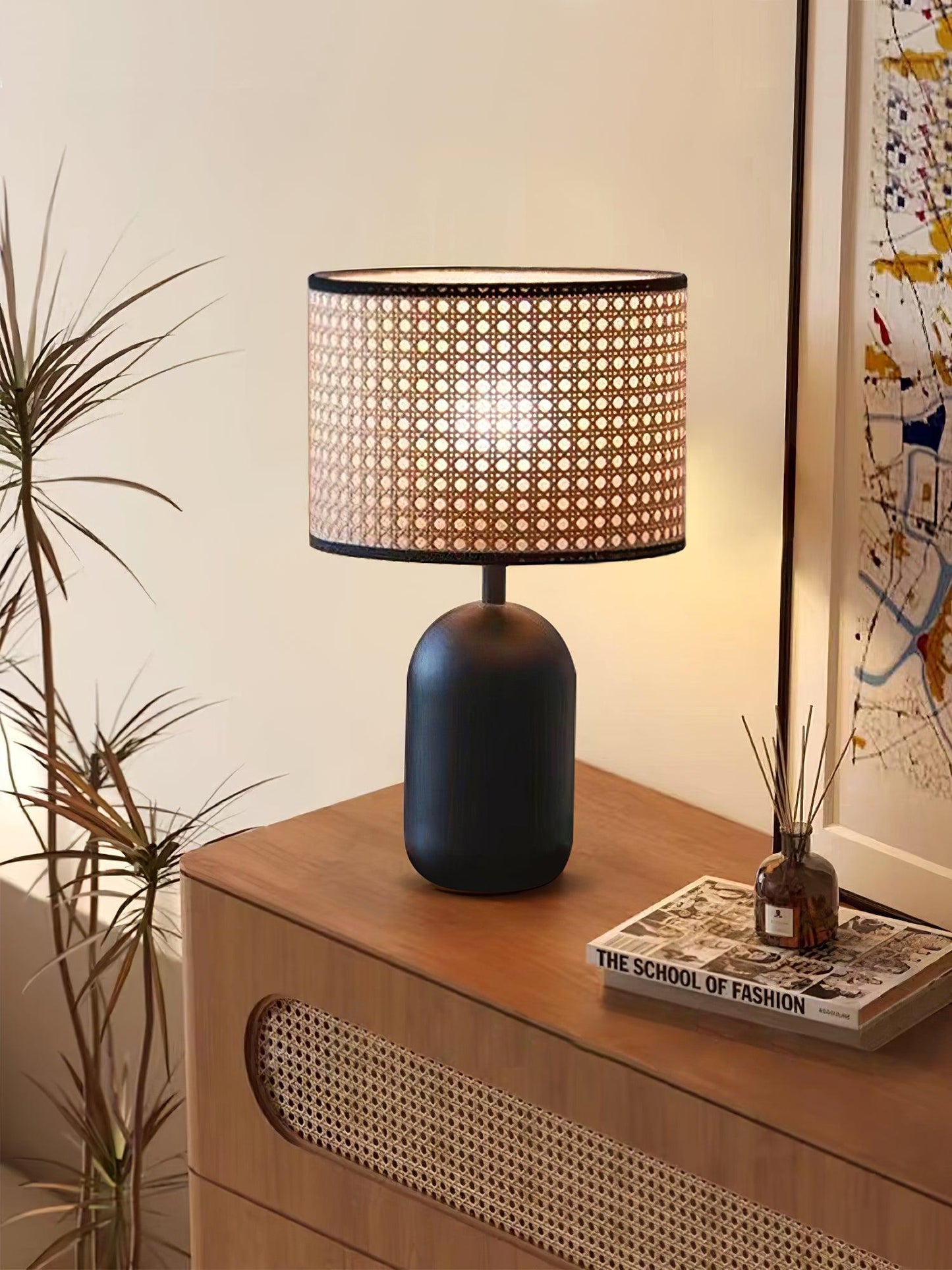 Nico Table Lamp | Bamboo & Iron | Black