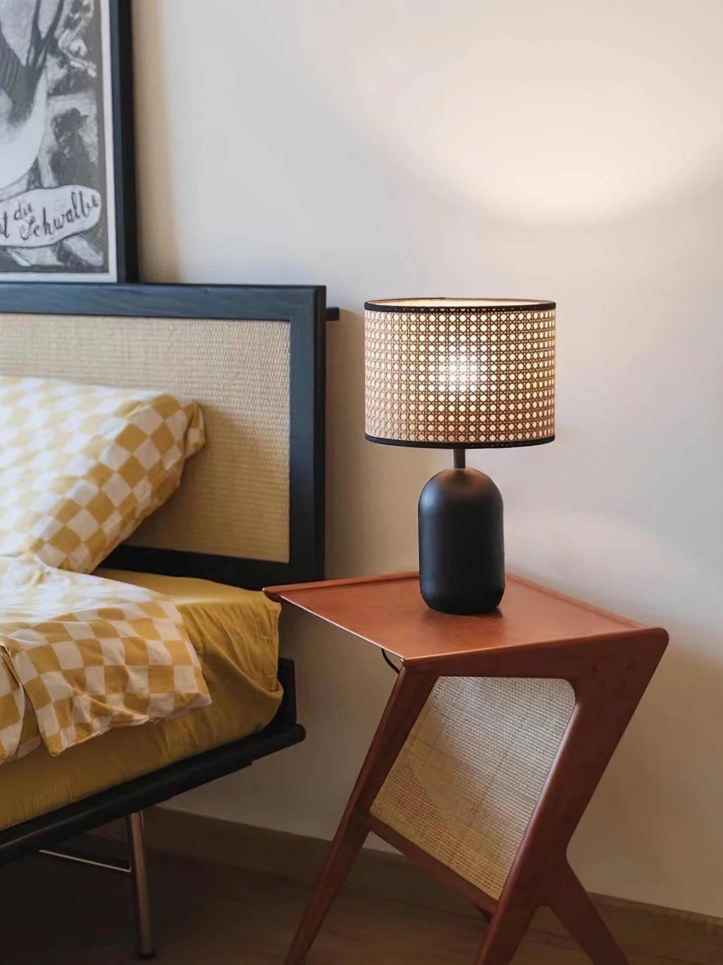 Nico Table Lamp | Bamboo & Iron | Black