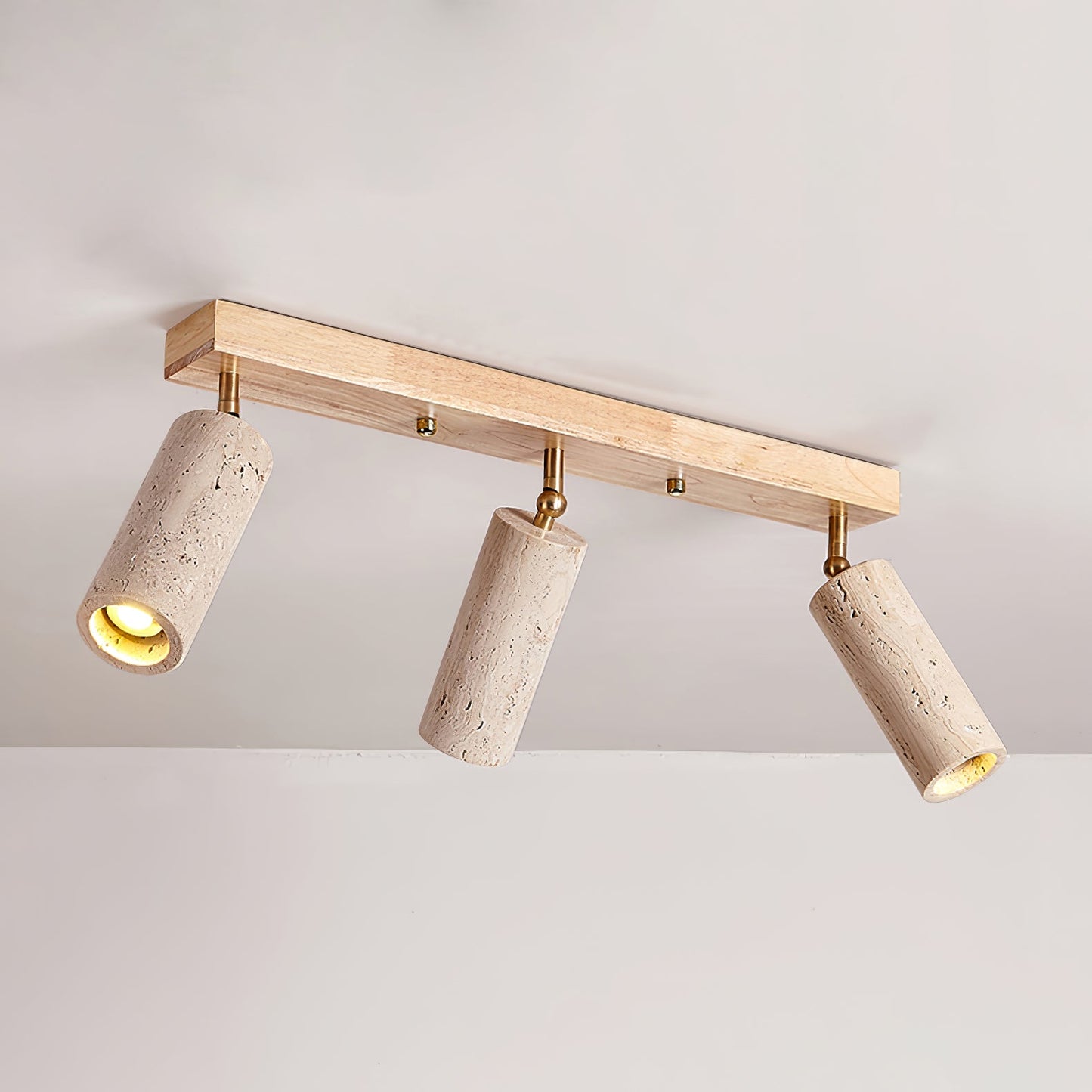 Nimbus Ceiling Spotlight | Wood, Yellow Travertine | Adjustable Spotlights