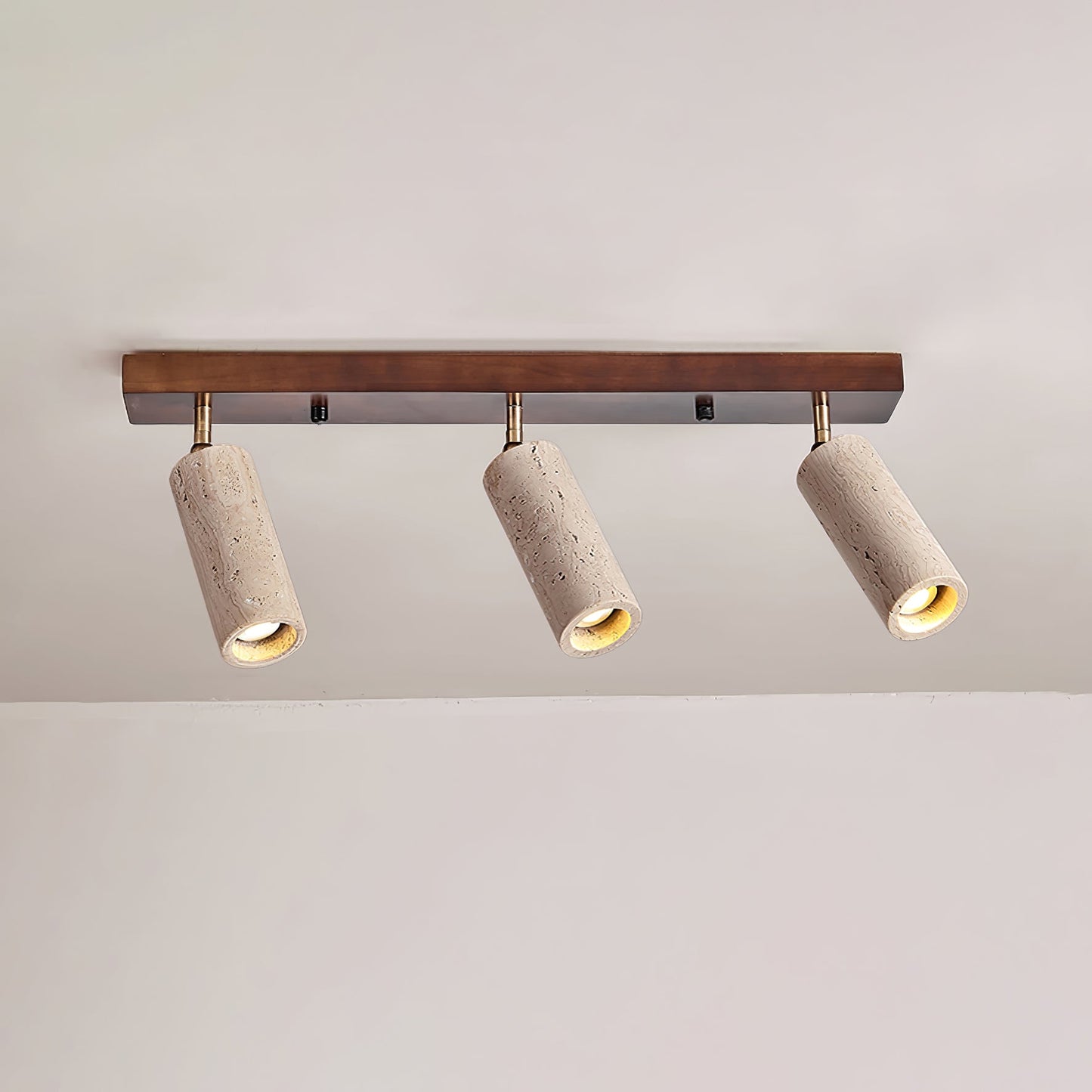 Nimbus Ceiling Spotlight | Wood, Yellow Travertine | Adjustable Spotlights