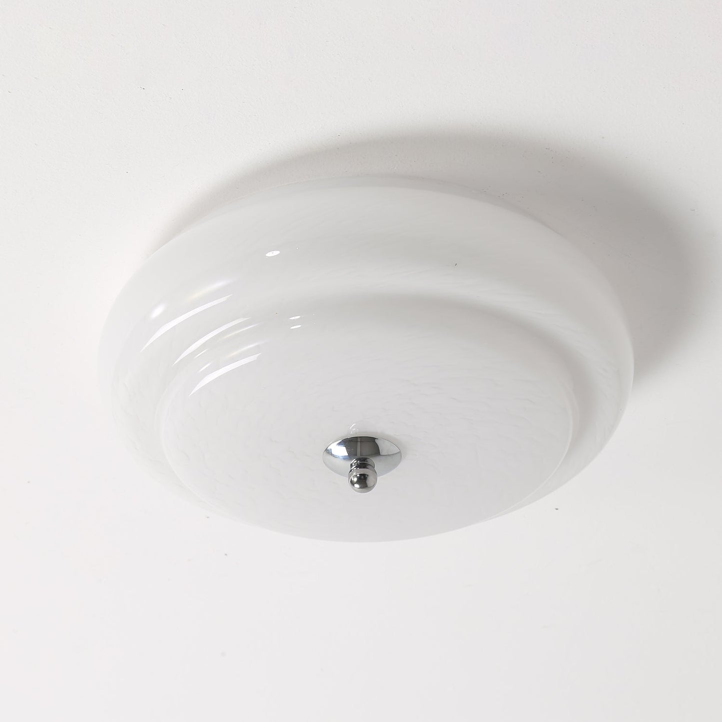 Noble Ceiling Lamp | Glass & Metal | Chrome & White
