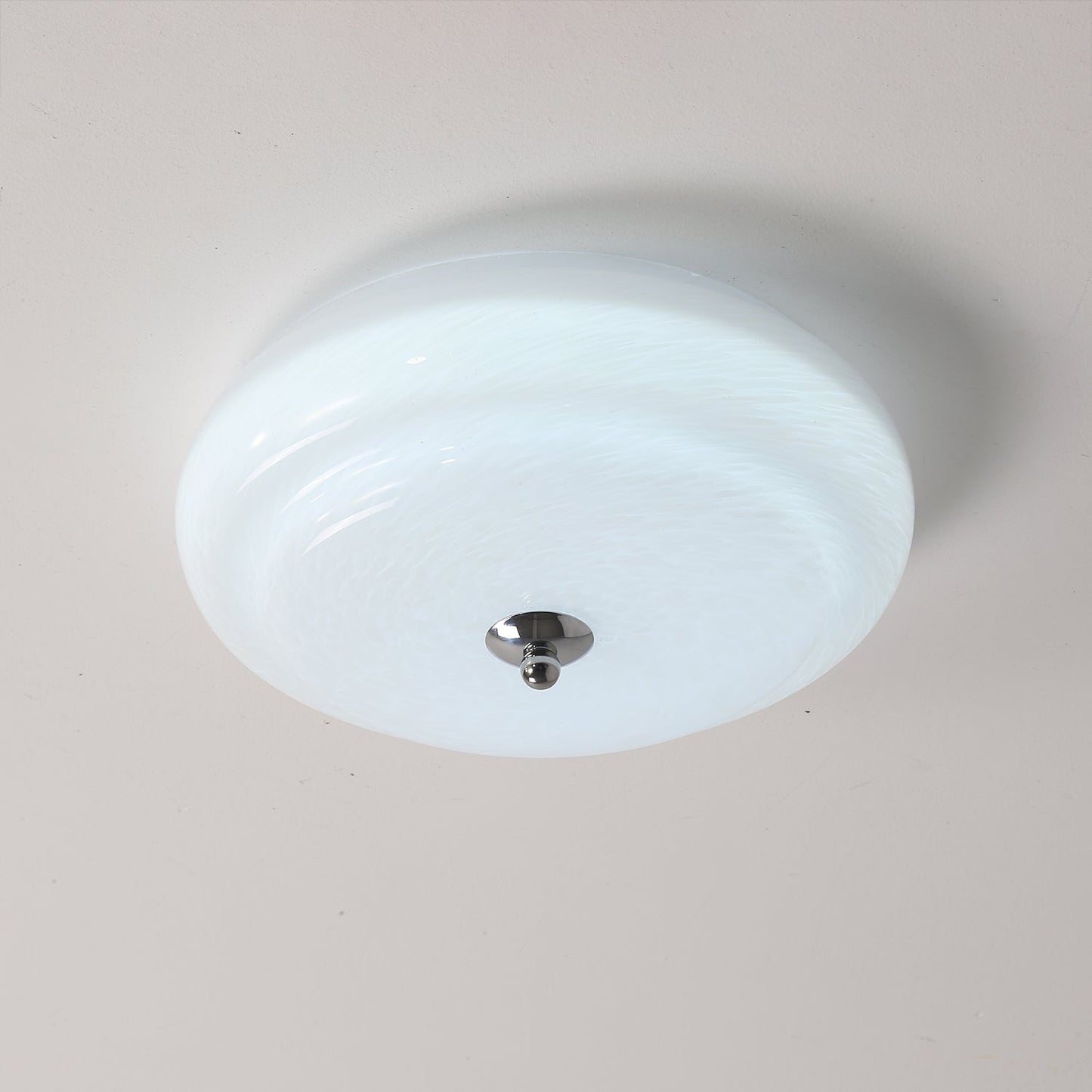 Noble Ceiling Lamp | Glass & Metal | Chrome & White