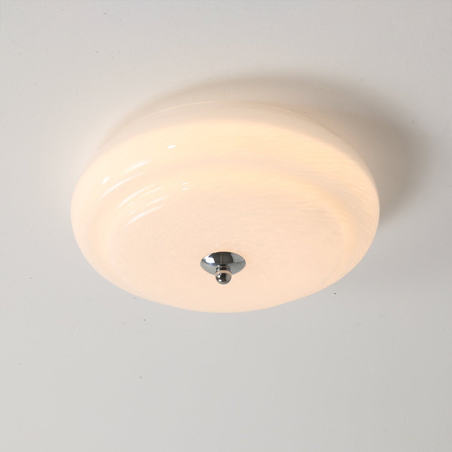 Noble Ceiling Lamp | Glass & Metal | Chrome & White