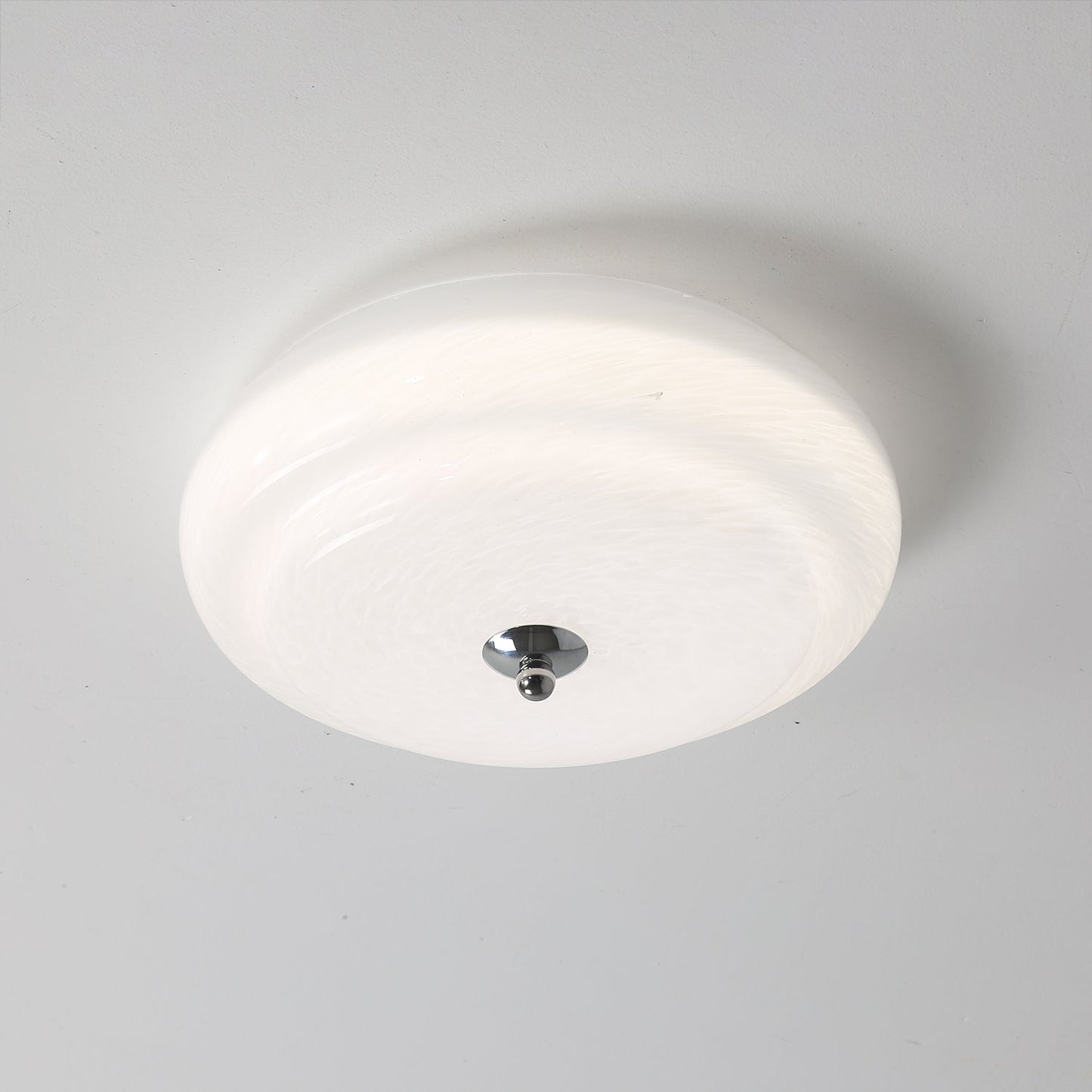 Noble Ceiling Lamp | Glass & Metal | Chrome & White