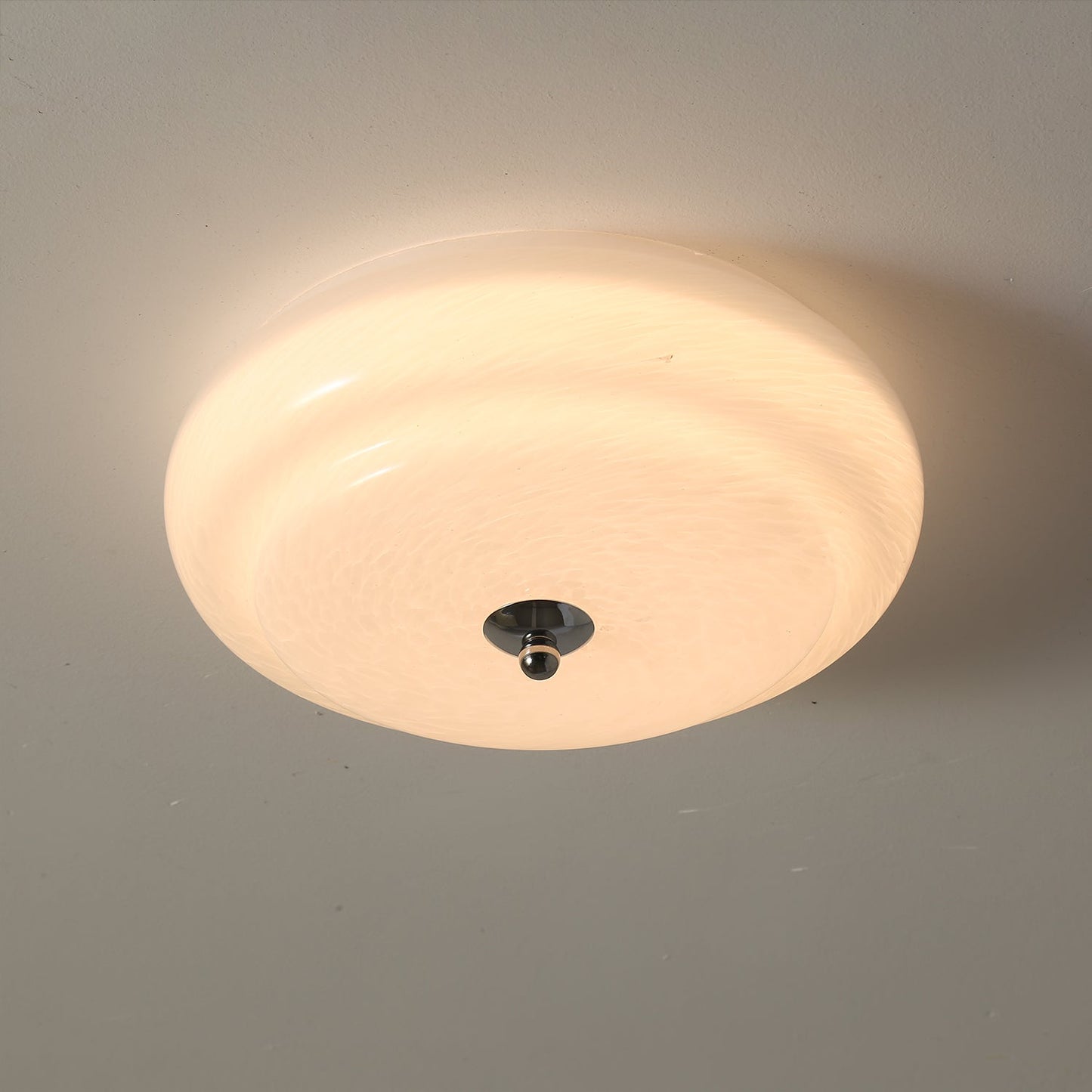 Noble Ceiling Lamp | Glass & Metal | Chrome & White