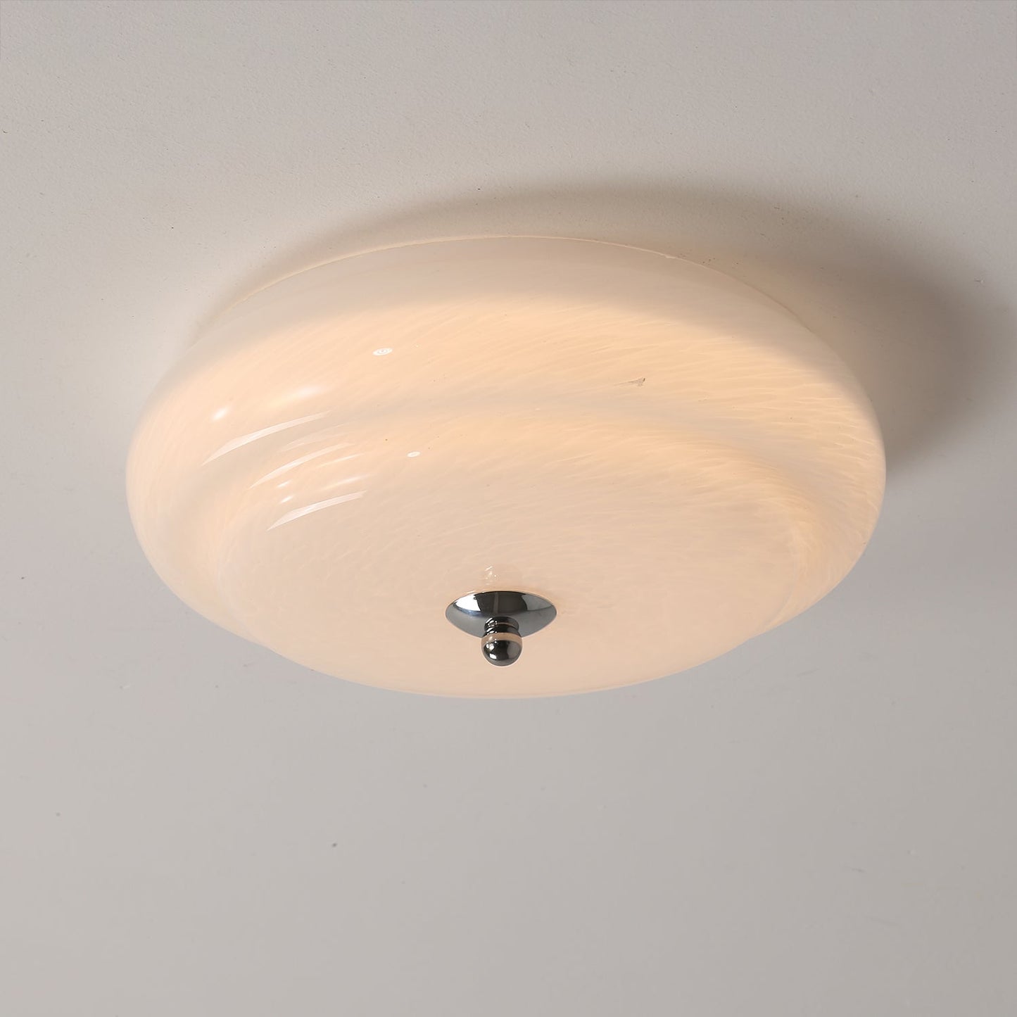 Noble Ceiling Lamp | Glass & Metal | Chrome & White