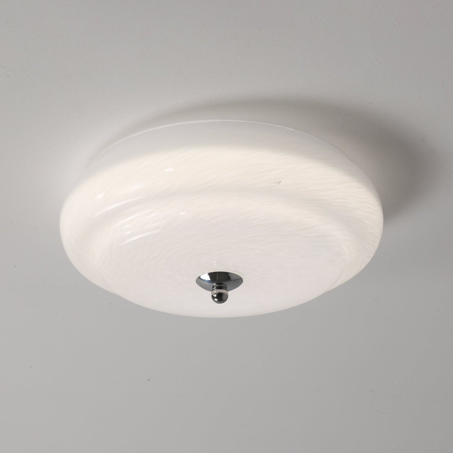 Noble Ceiling Lamp | Glass & Metal | Chrome & White