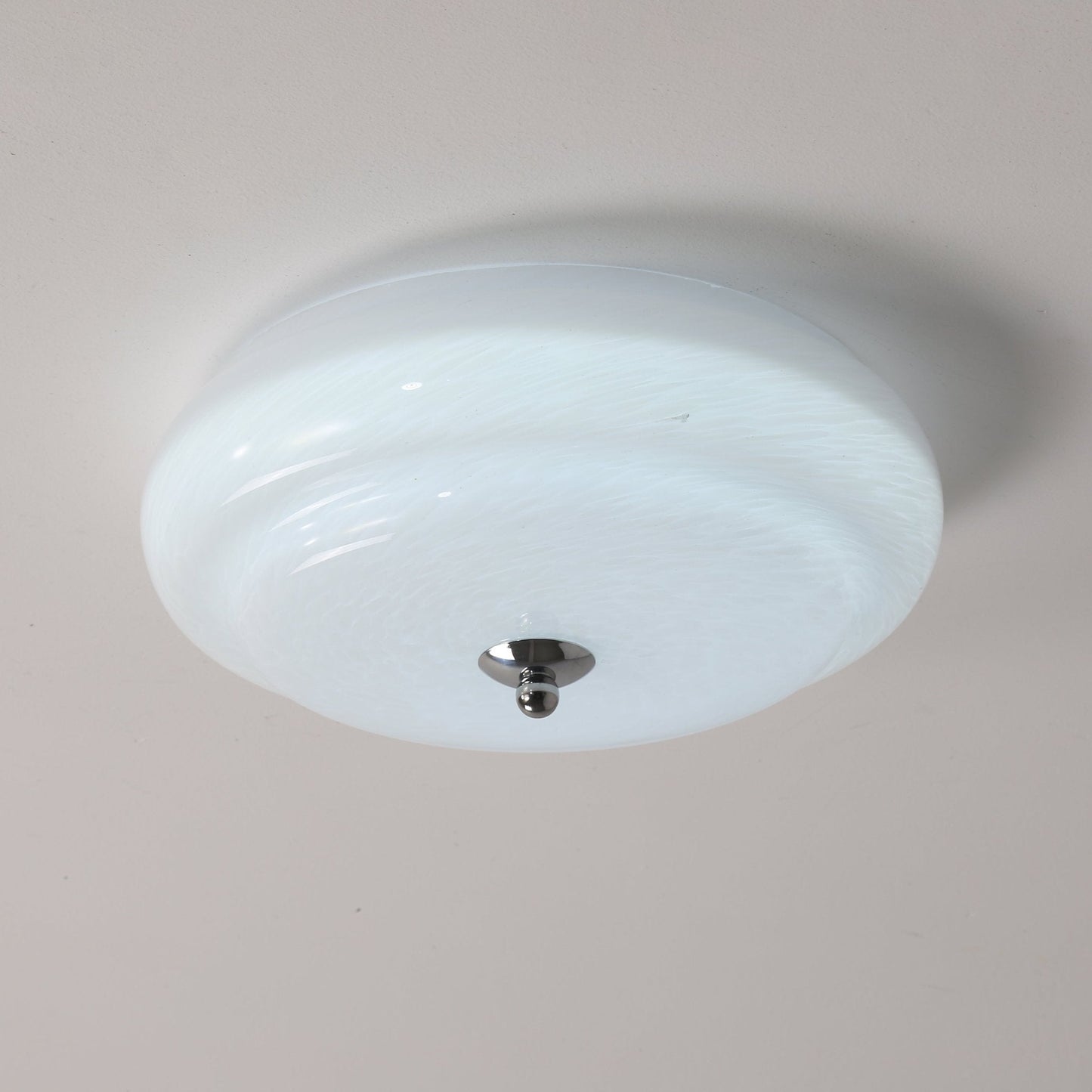 Noble Ceiling Lamp | Glass & Metal | Chrome & White
