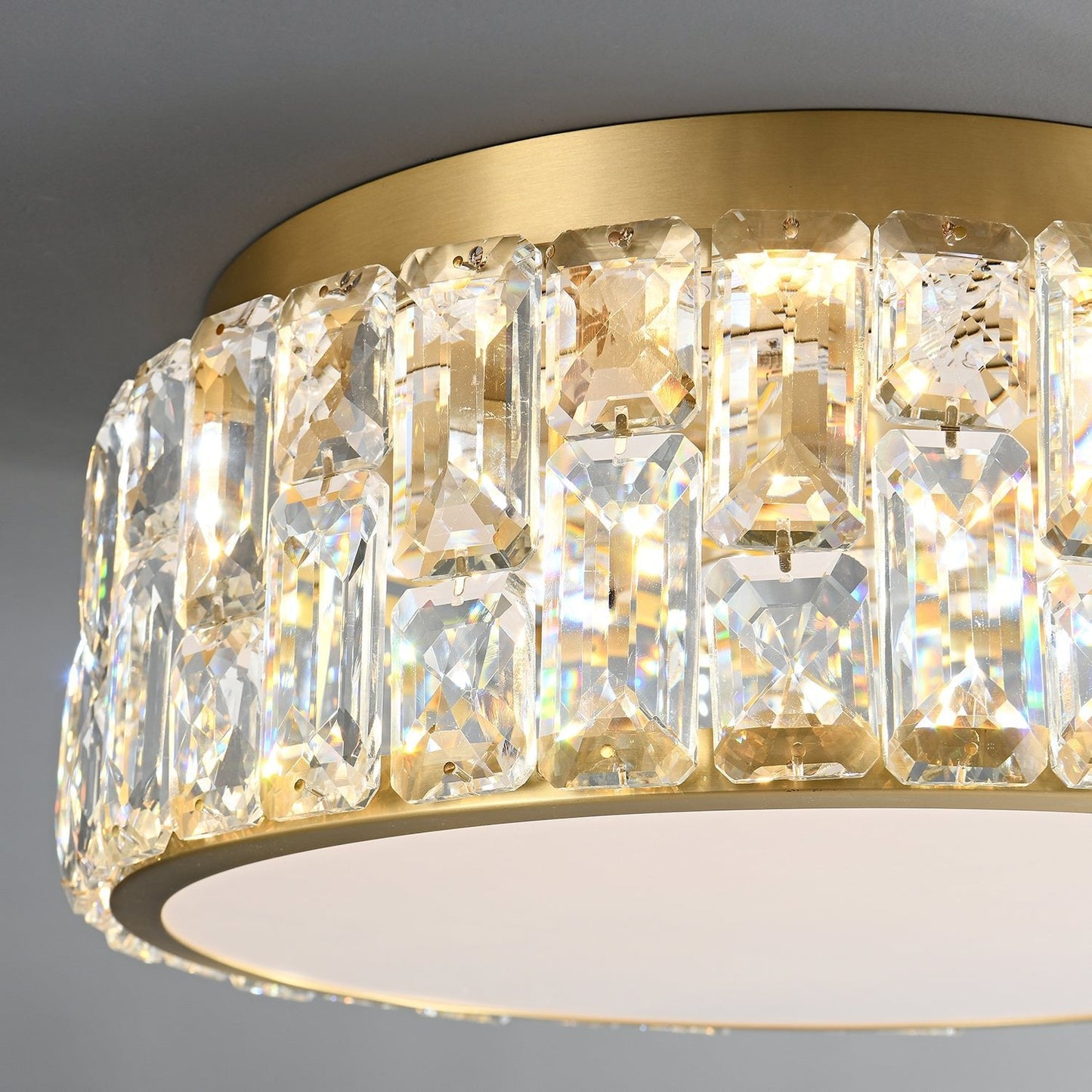 Noctis Crystal Ceiling Lamp | Brass & Crystal | Gold