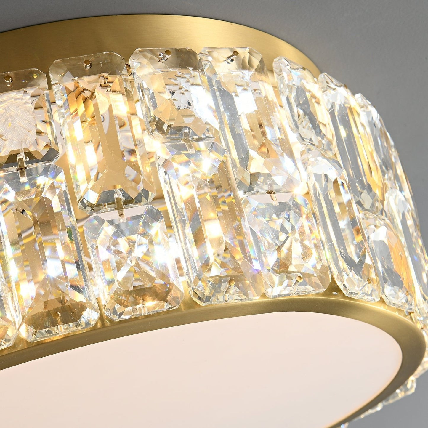 Noctis Crystal Ceiling Lamp | Brass & Crystal | Gold
