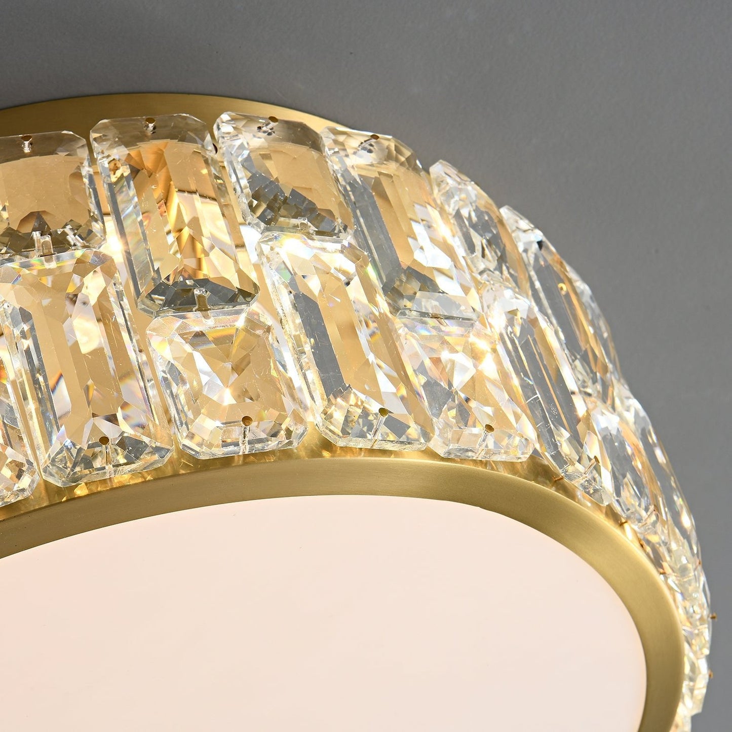 Noctis Crystal Ceiling Lamp | Brass & Crystal | Gold
