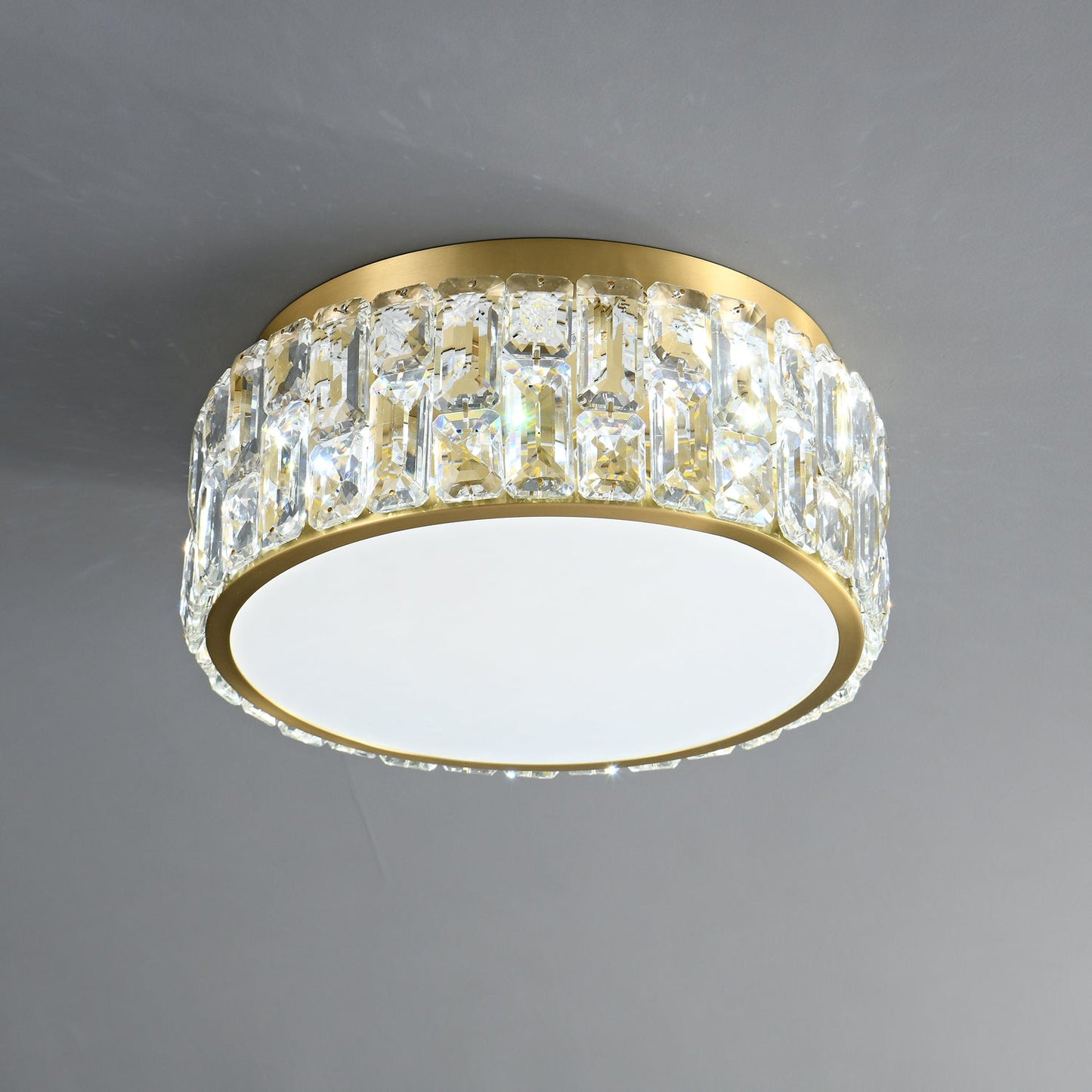 Noctis Crystal Ceiling Lamp | Brass & Crystal | Gold