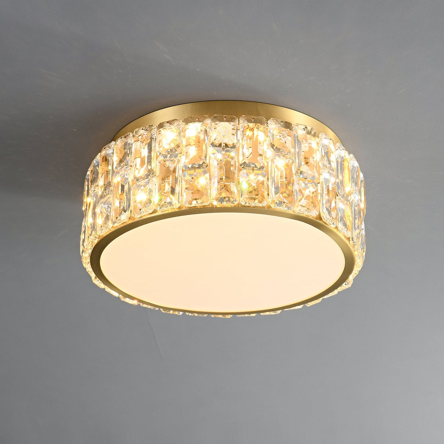 Noctis Crystal Ceiling Lamp | Brass & Crystal | Gold