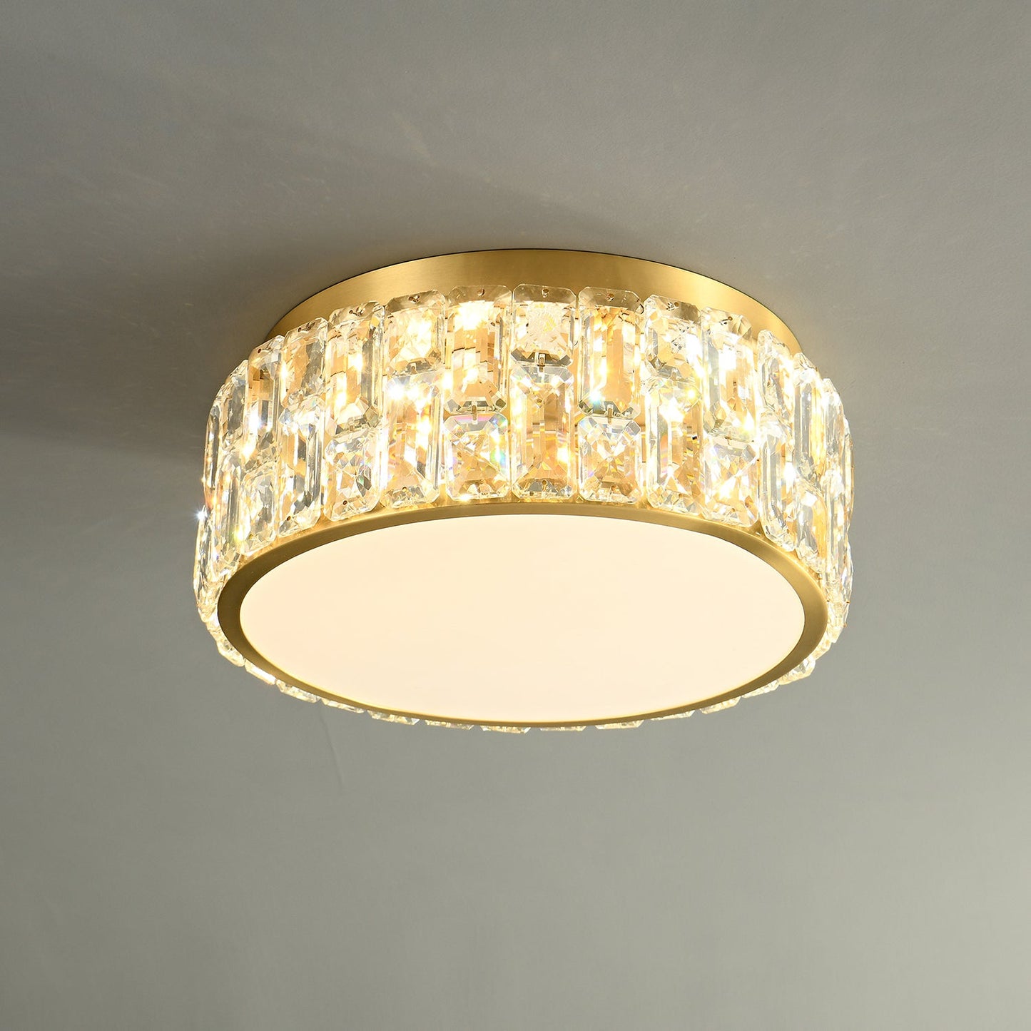 Noctis Crystal Ceiling Lamp | Brass & Crystal | Gold