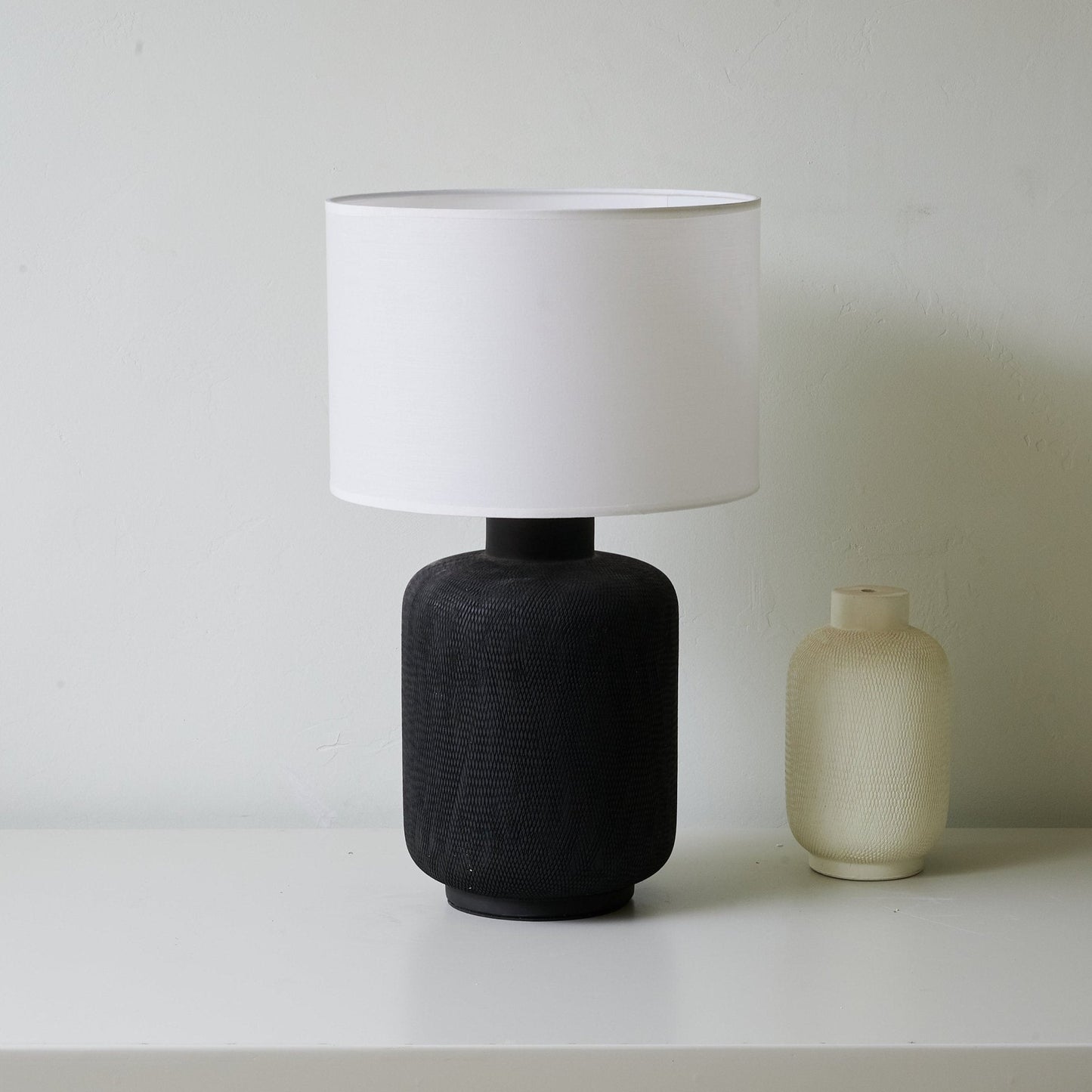 Nocturne Table Lamp | Textured Ceramic | Black and White