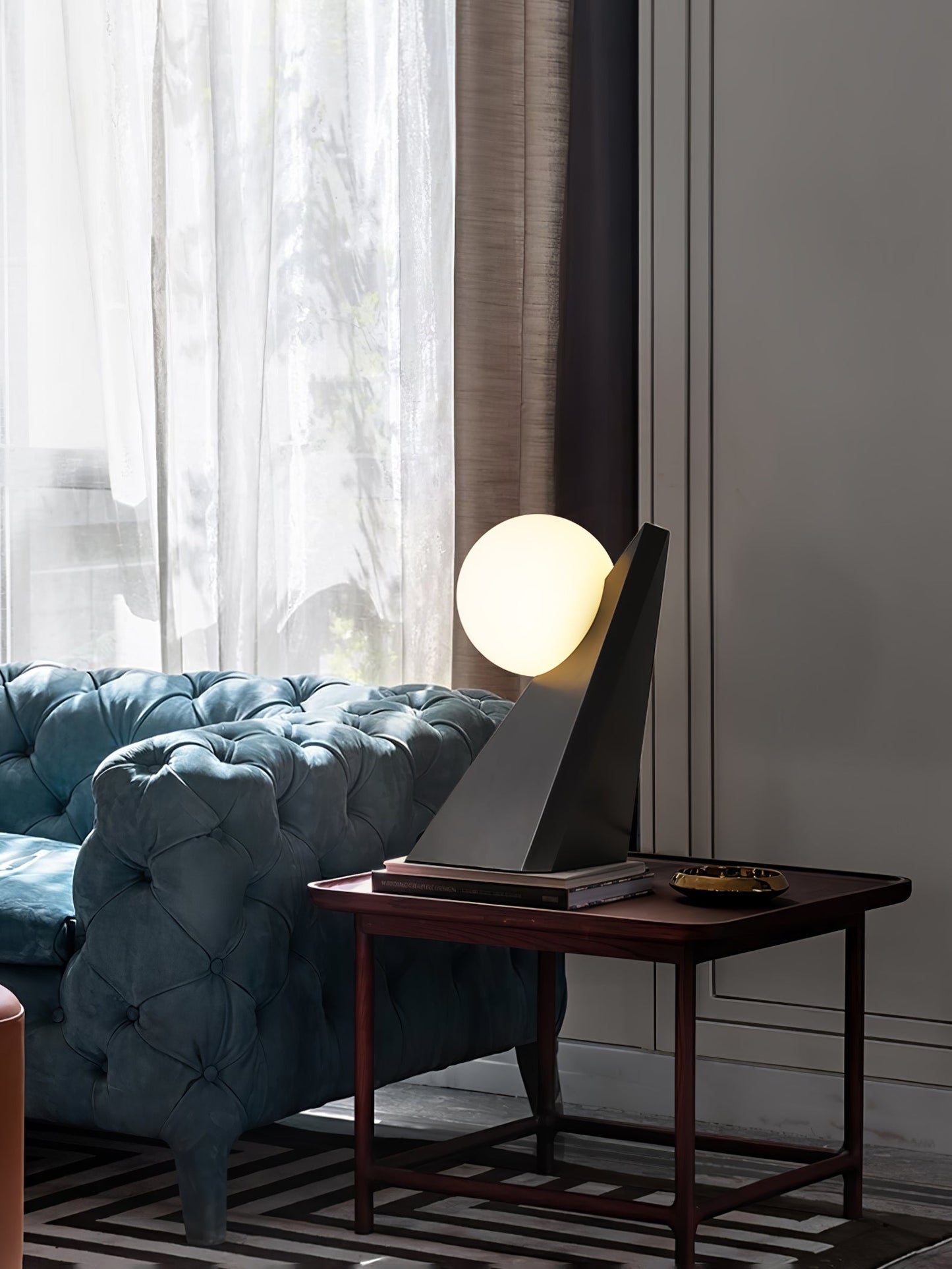 Noir Roy Table Lamp | Stainless Steel & Glass | Black & White