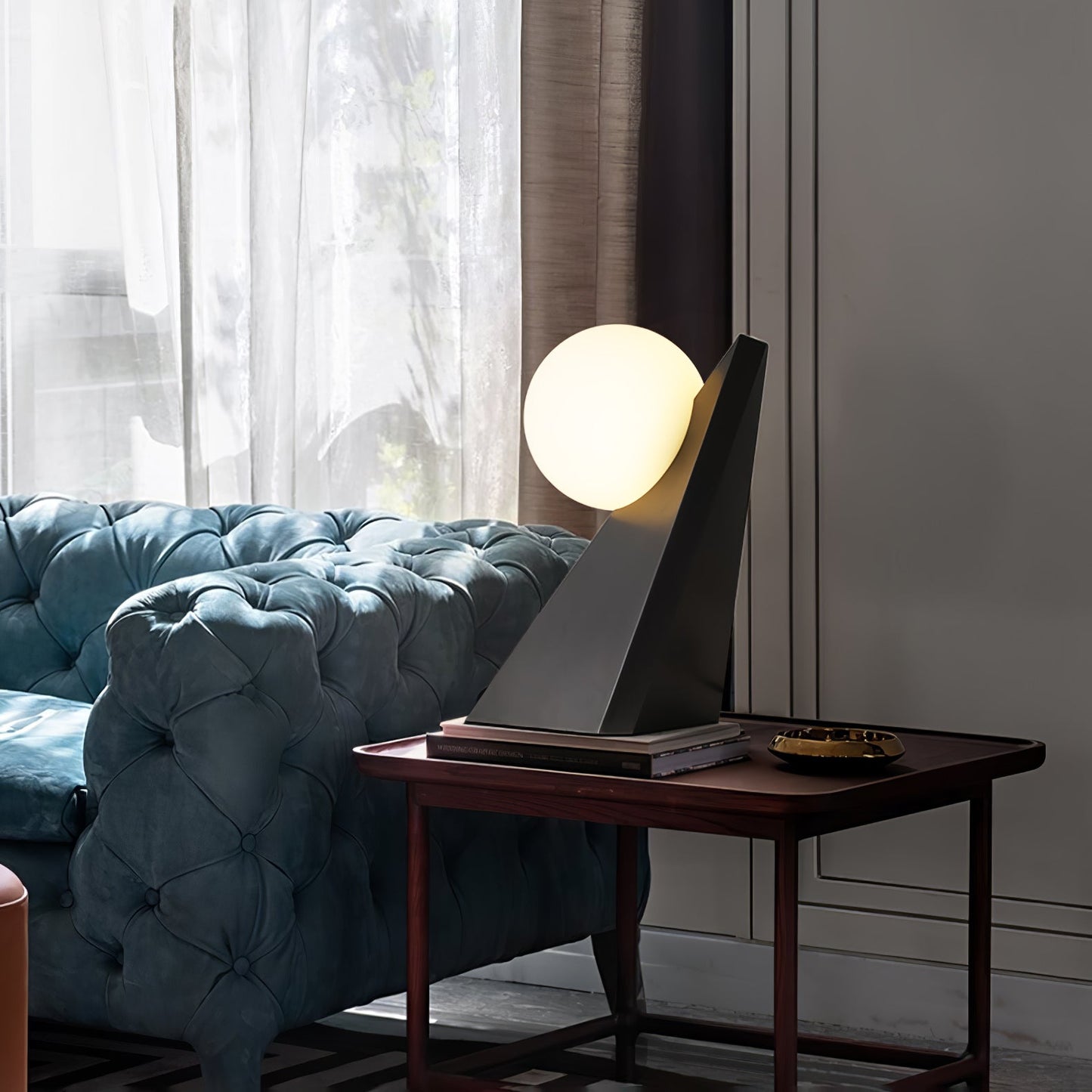 Noir Roy Table Lamp | Stainless Steel & Glass | Black & White
