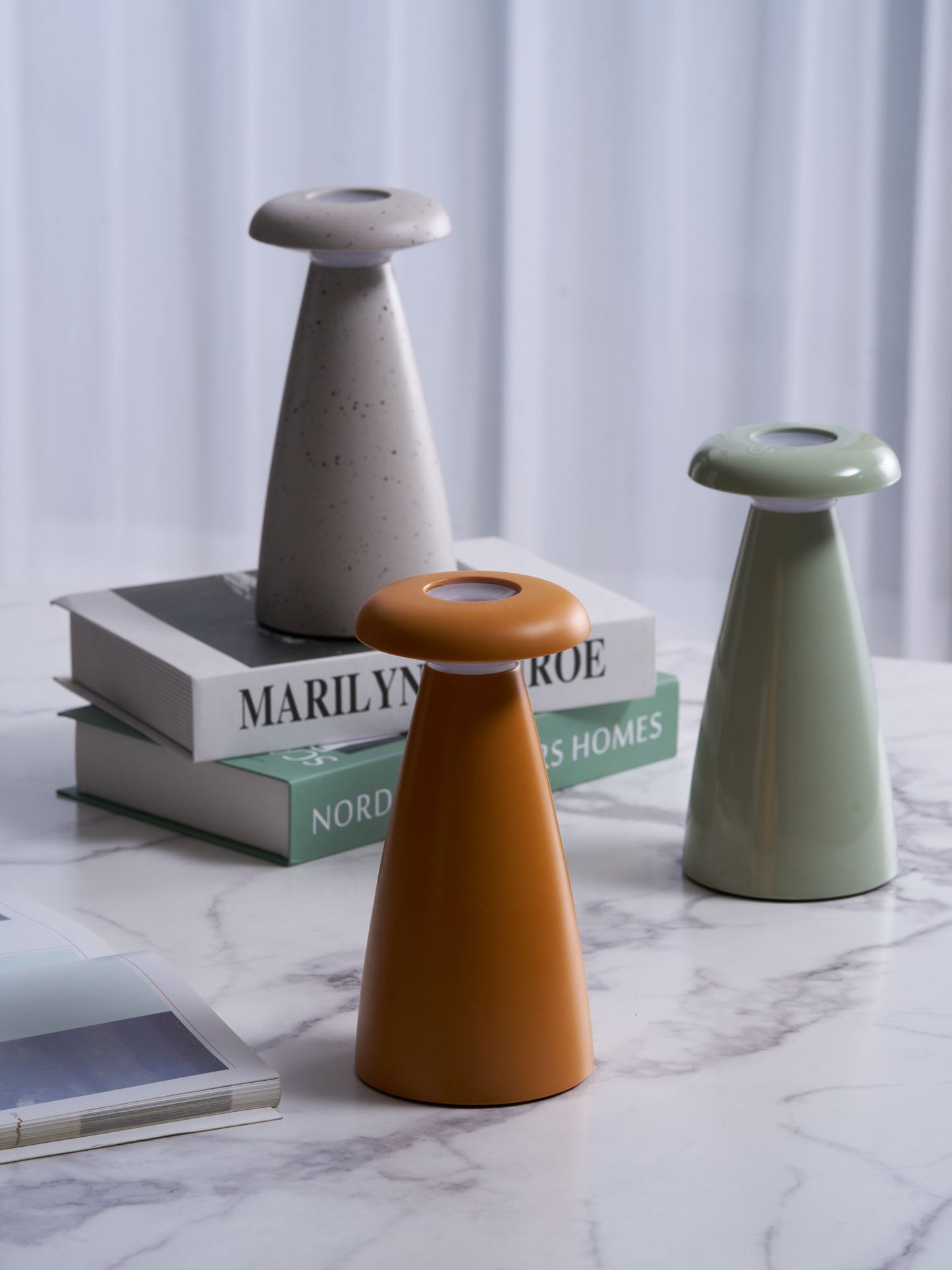 Noko Mushroom Table Lamp | Rechargeable | Grey, Green, Orange